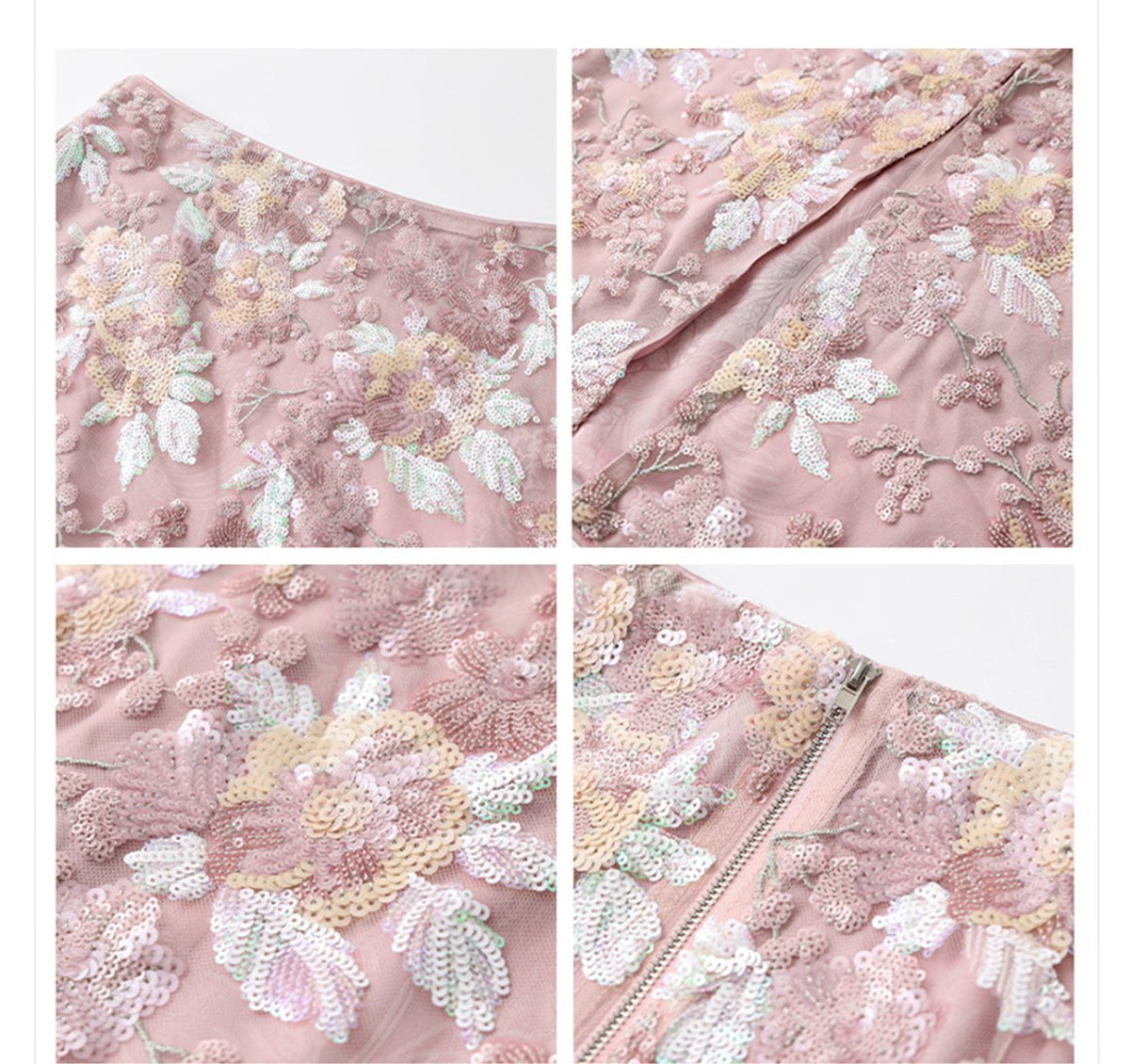 Luxury Embroidered Floral Jacket & Skirt Set(MS307) - Mariam's Collection