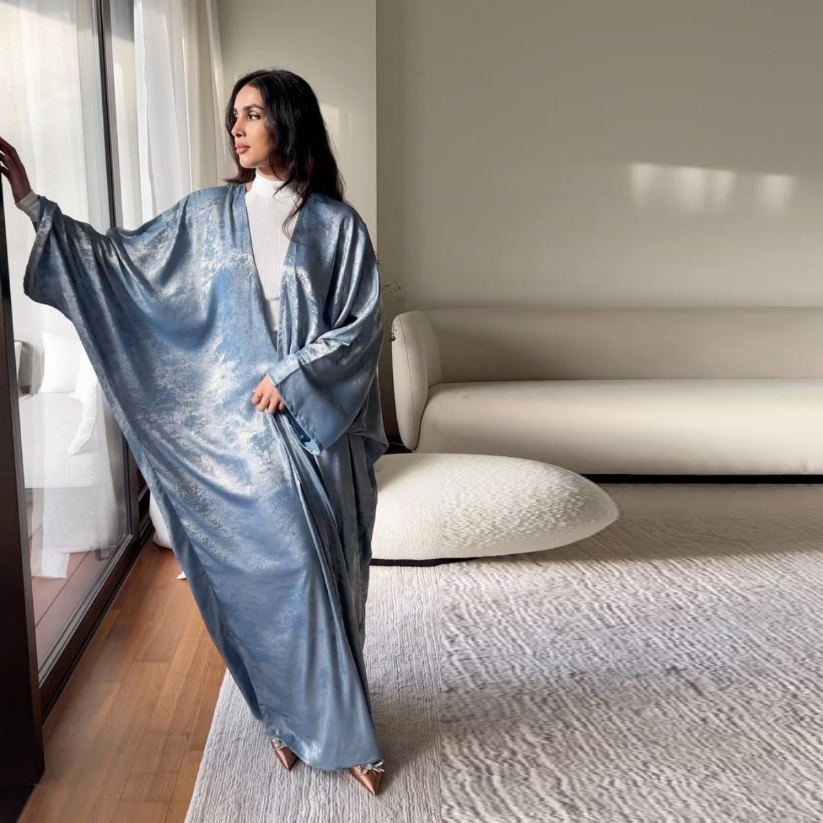 Luxury Modest Elegant Gown - Style Cardigan Abayas. (MOA164) - Mariam's Collection