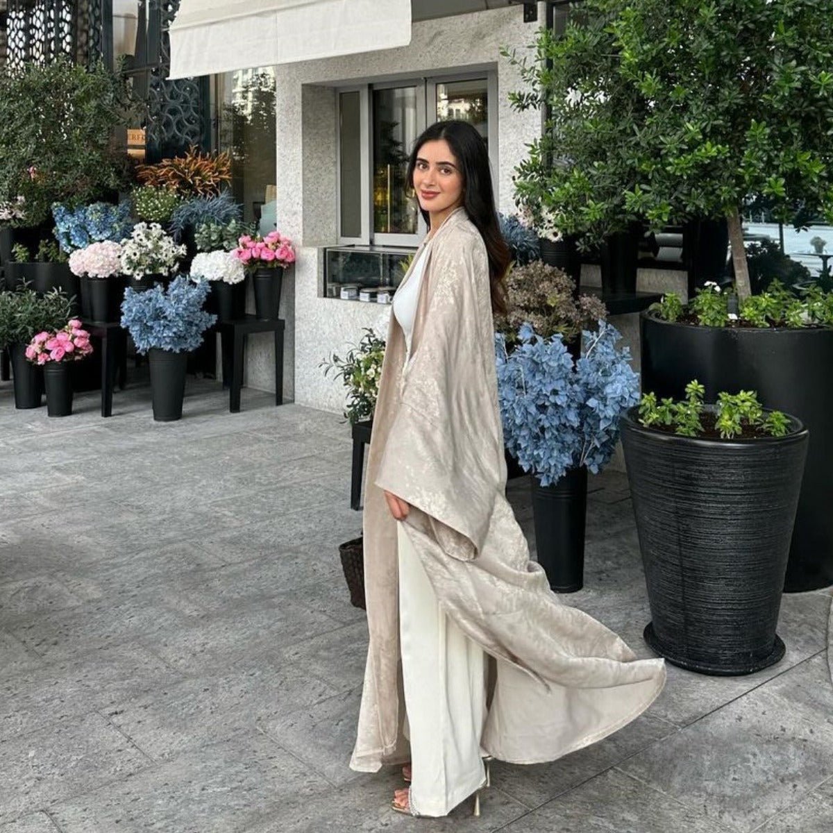 Luxury Modest Elegant Gown - Style Cardigan Abayas. (MOA164) - Mariam's Collection