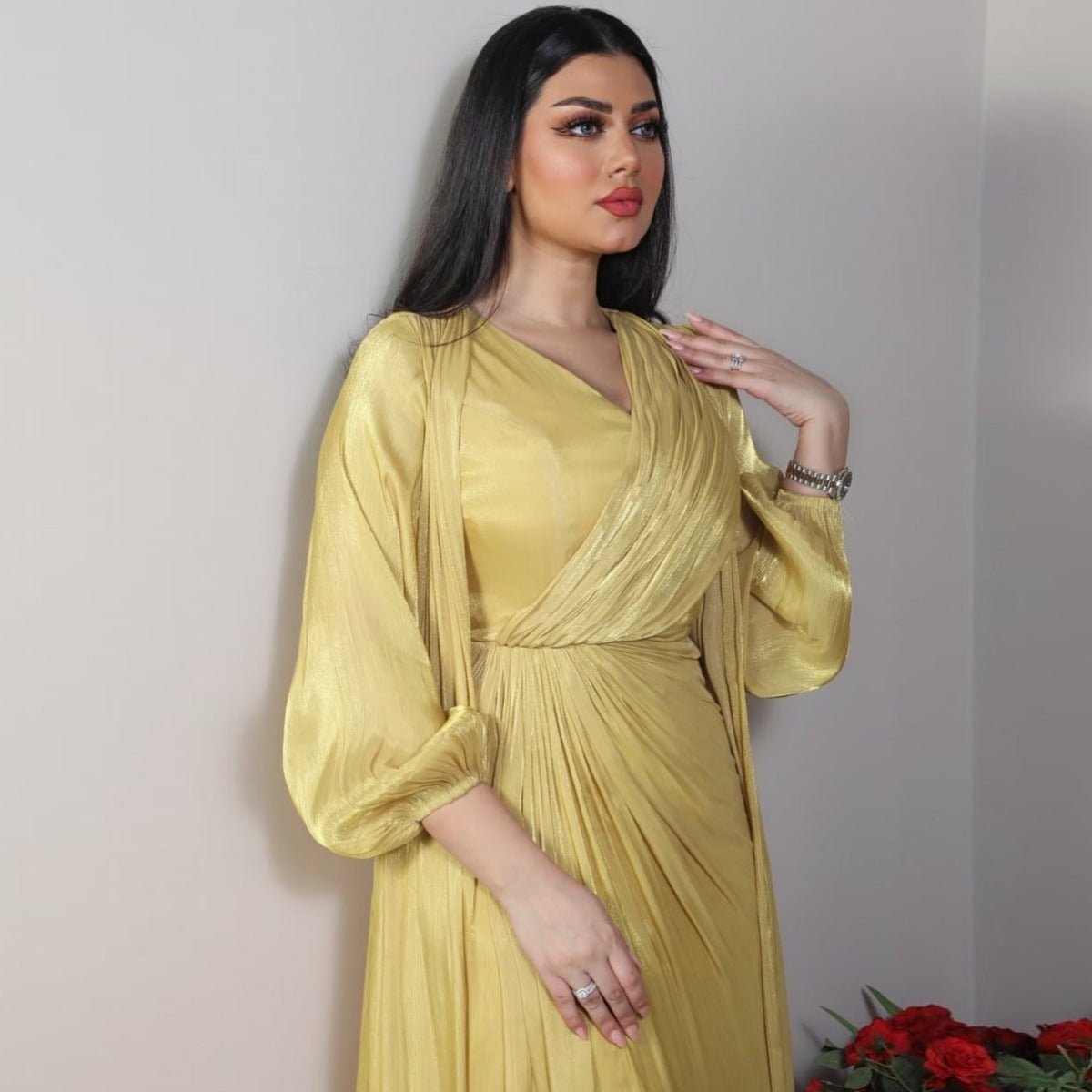 Luxury Modest Fashion Celestial Silk Abaya Set(MOA203) - Mariam's Collection