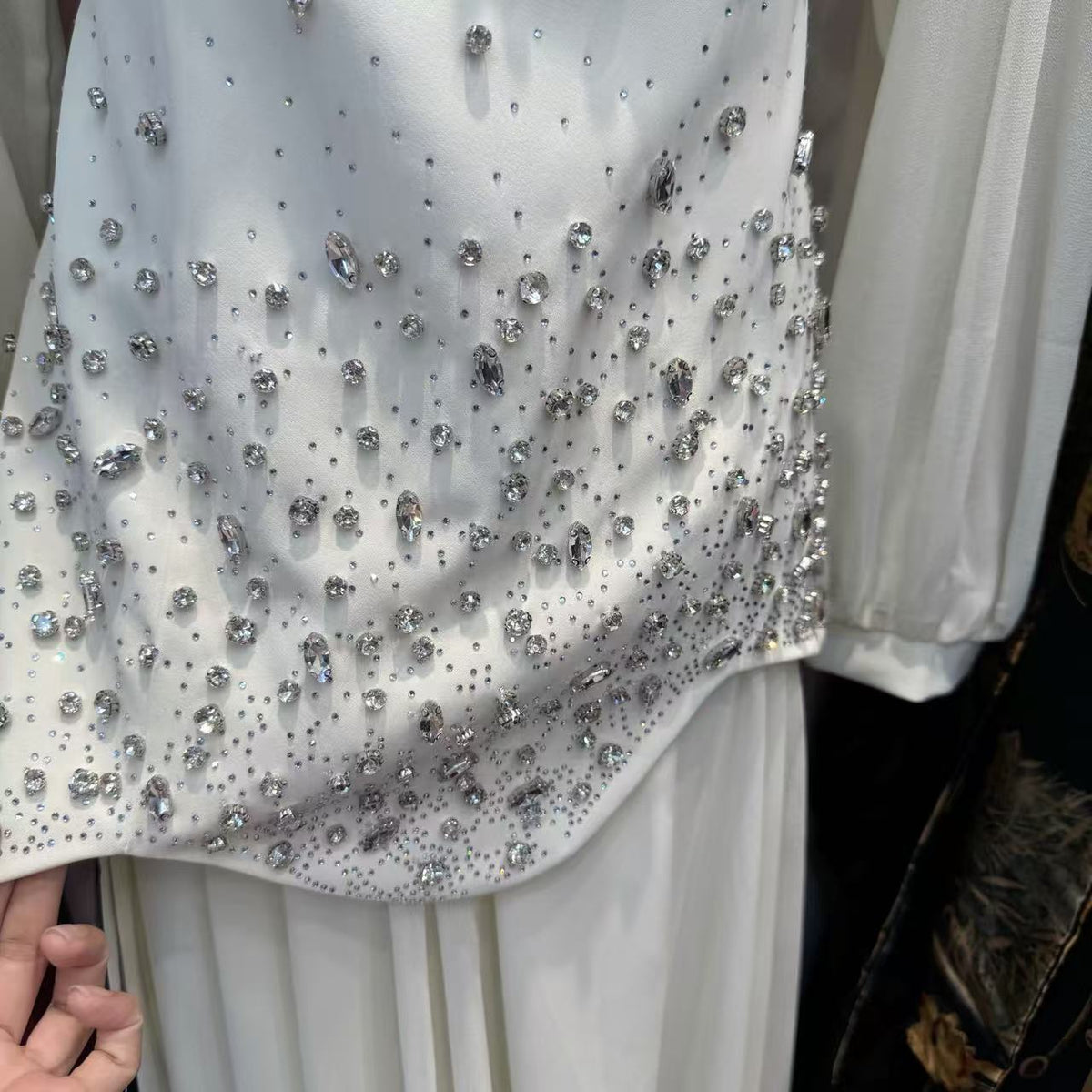 Luxury Rhinestone Top & Maxi Skirt Wedding Set (MS561) - Mariam's Collection