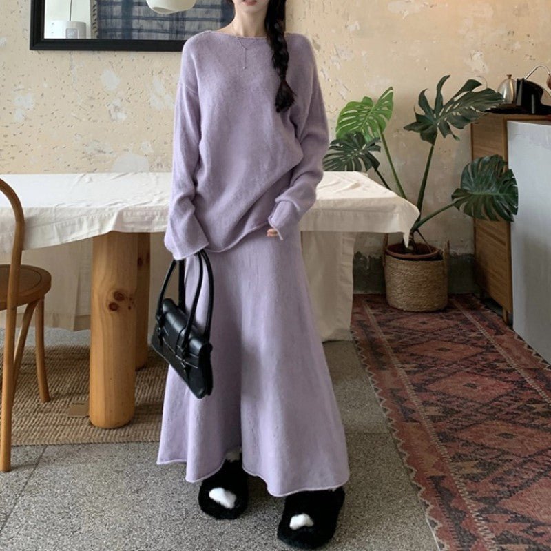 Luxury Soft Knit Sweater & Skirt Set | Autumn Winter Two - Piece Outfit(MS160) - Mariam's Collection