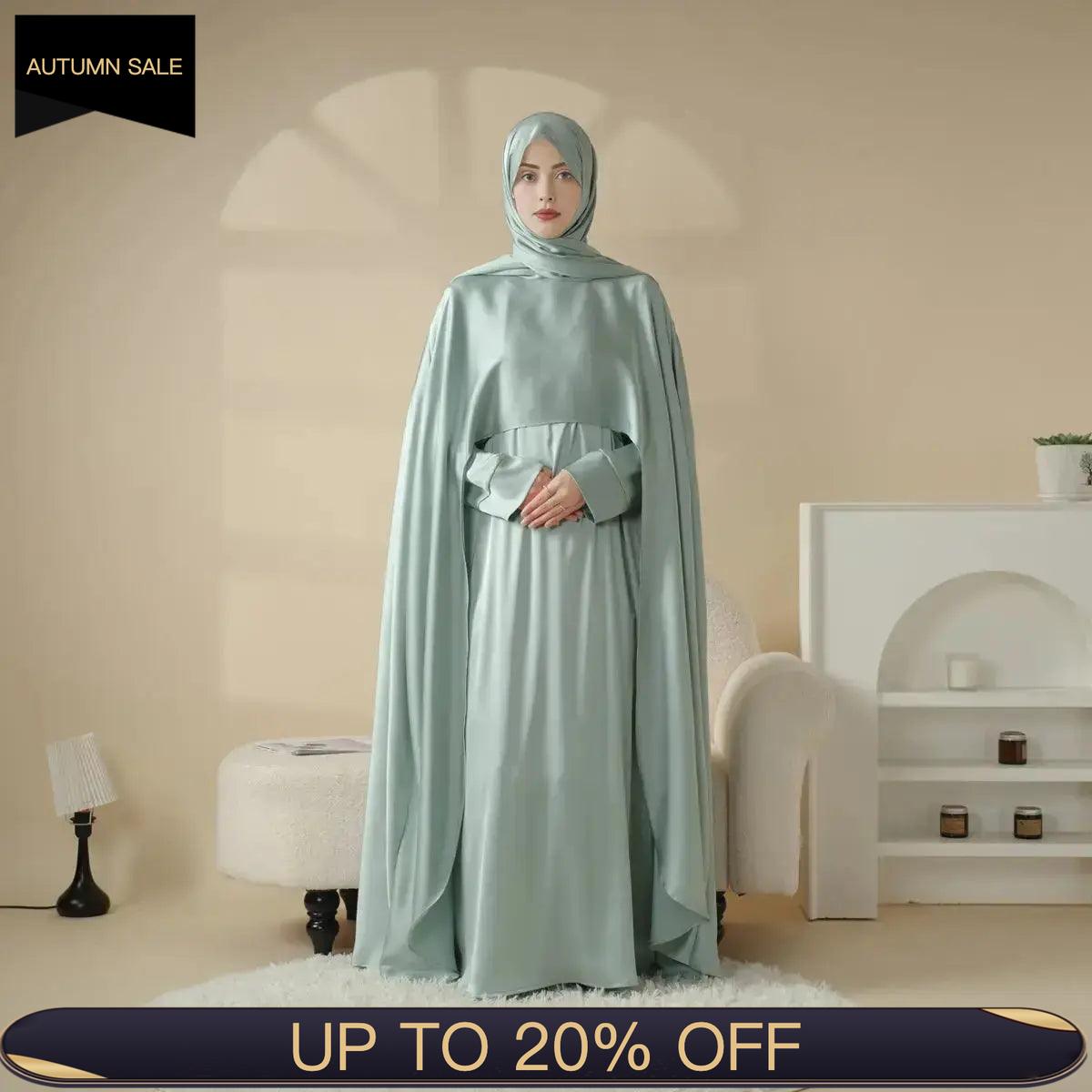 Luxury Wedding Abaya 3 - Piece Bridal Abaya Set (MOA044) - Mariam's Collection