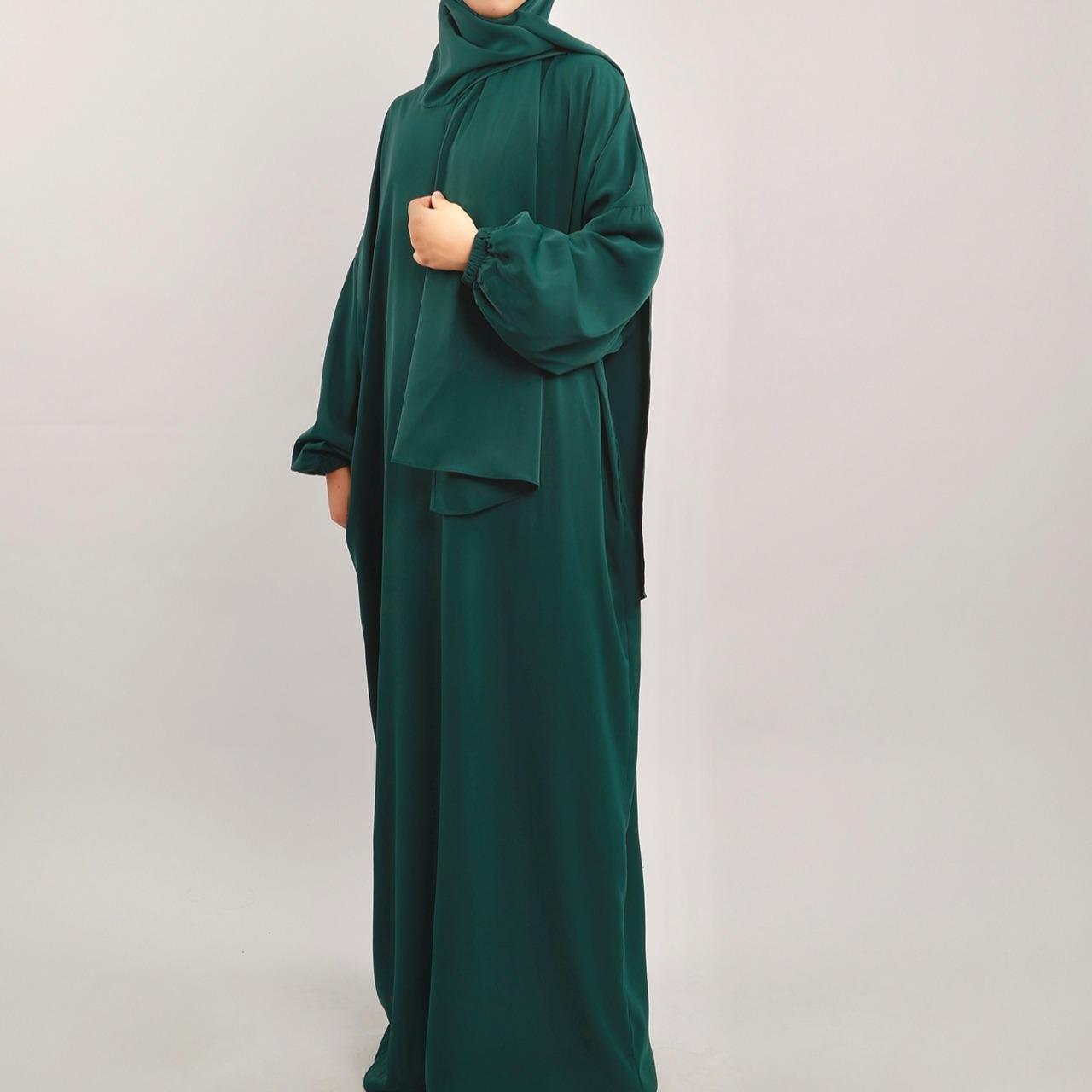 MA001 Hijab Attached Hoodie Abaya With Pockets - Mariam's Collection