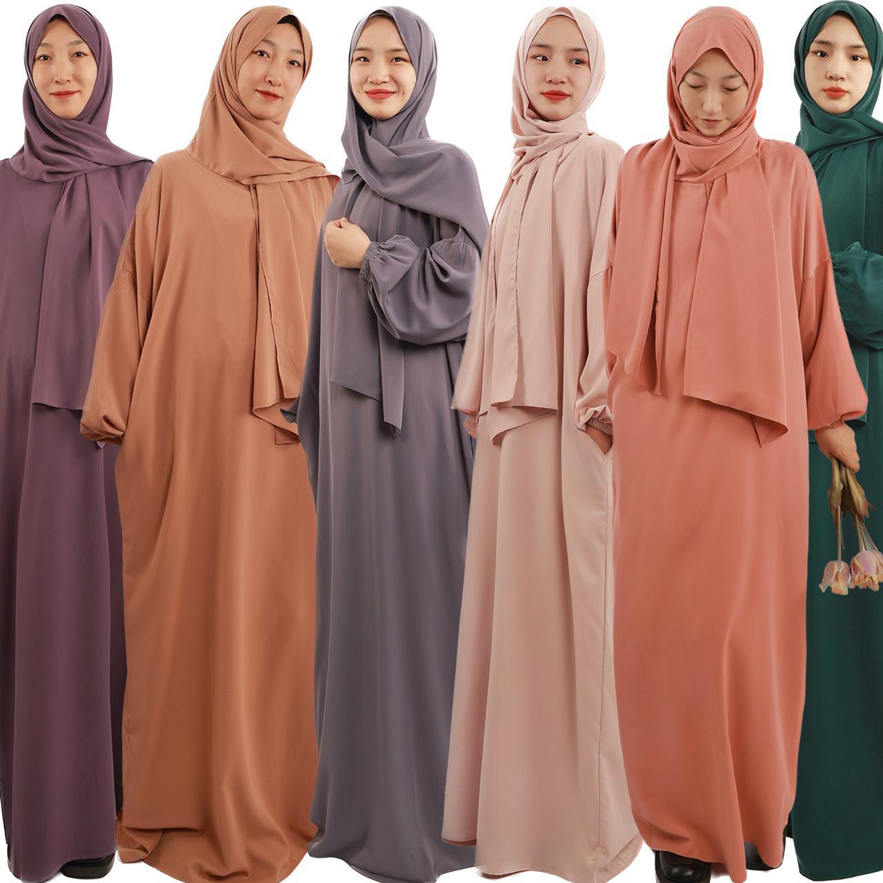 MA001 Hijab Attached Hoodie Abaya With Pockets - Mariam's Collection