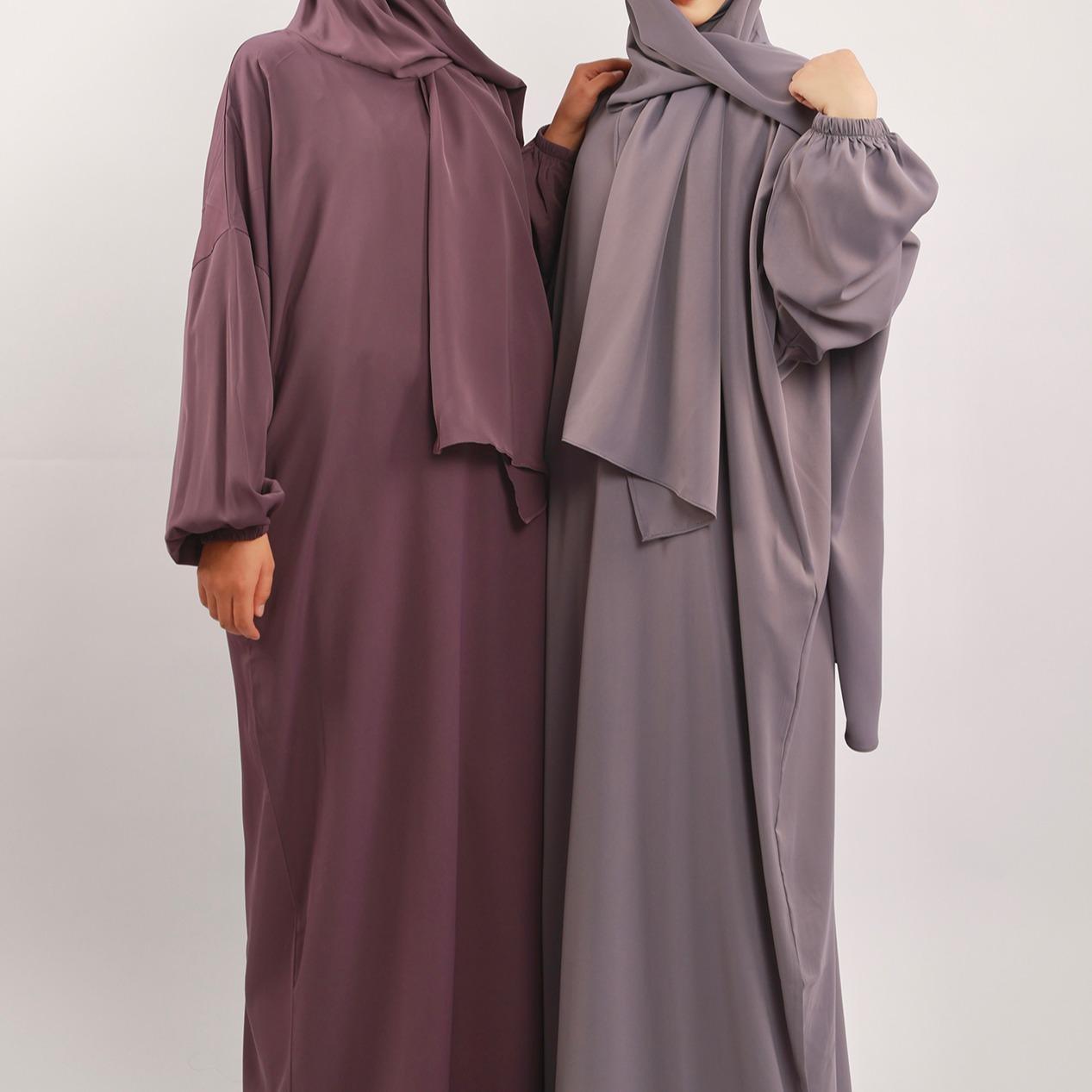 MA001 Hijab Attached Hoodie Abaya With Pockets - Mariam's Collection