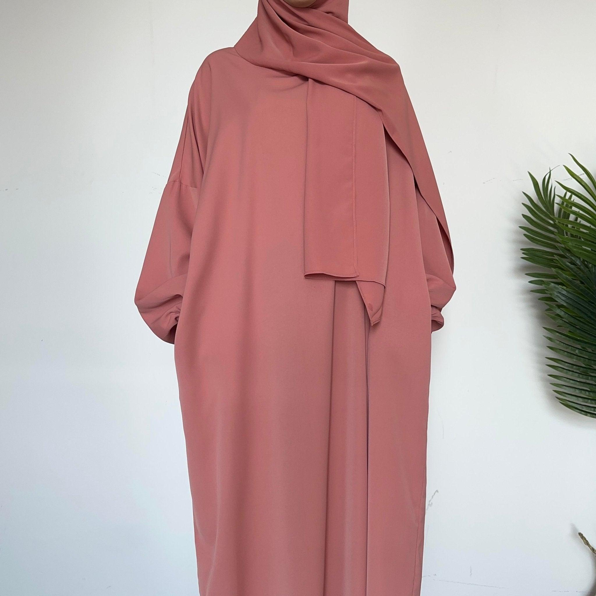 MA001 Hijab Attached Hoodie Abaya With Pockets - Mariam's Collection