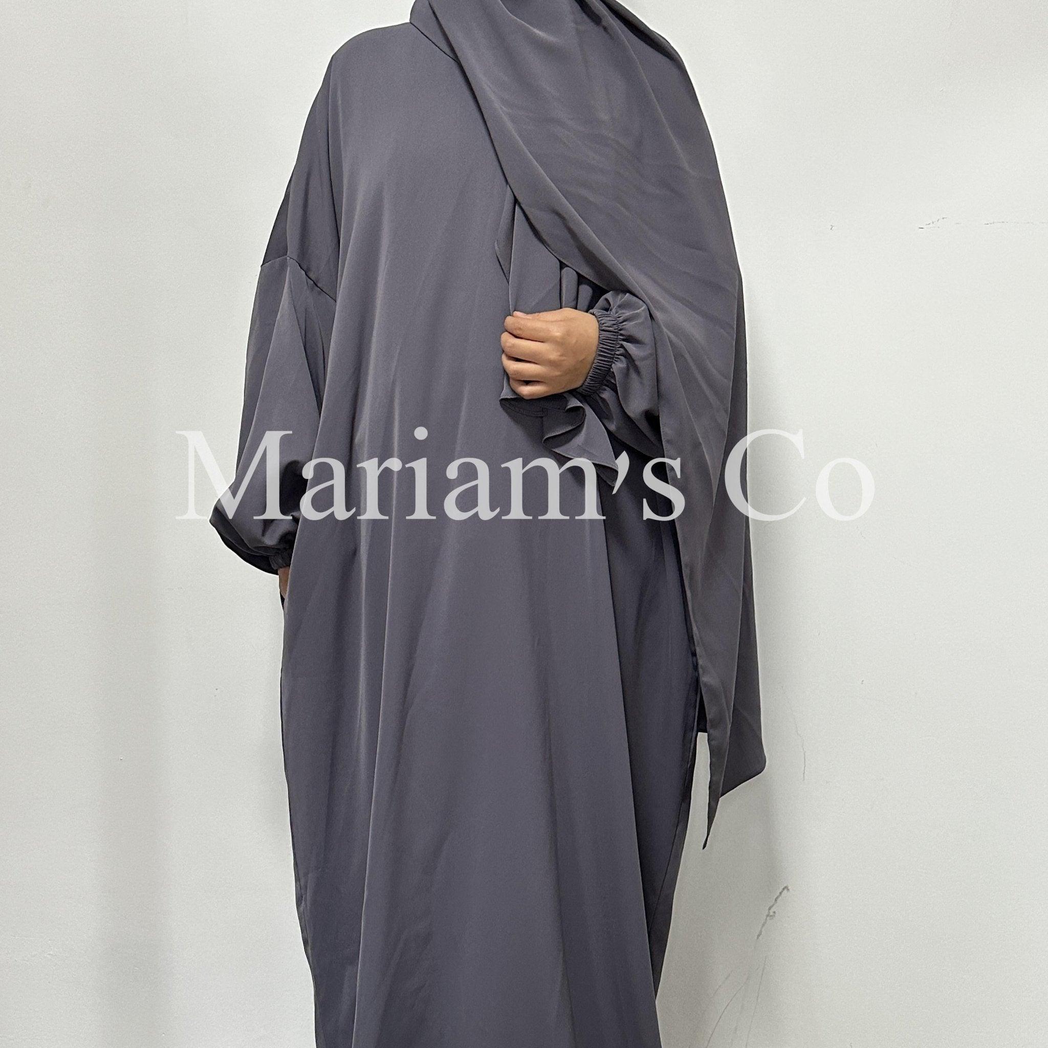 MA001 Hijab Attached Hoodie Abaya With Pockets - Mariam's Collection