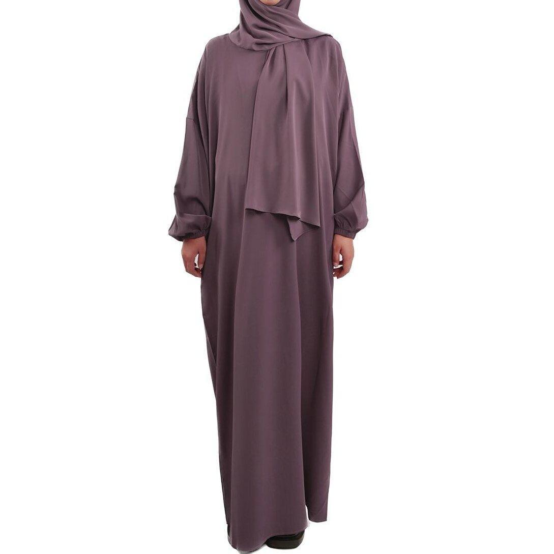 MA001 Hijab Attached Hoodie Abaya With Pockets - Mariam's Collection