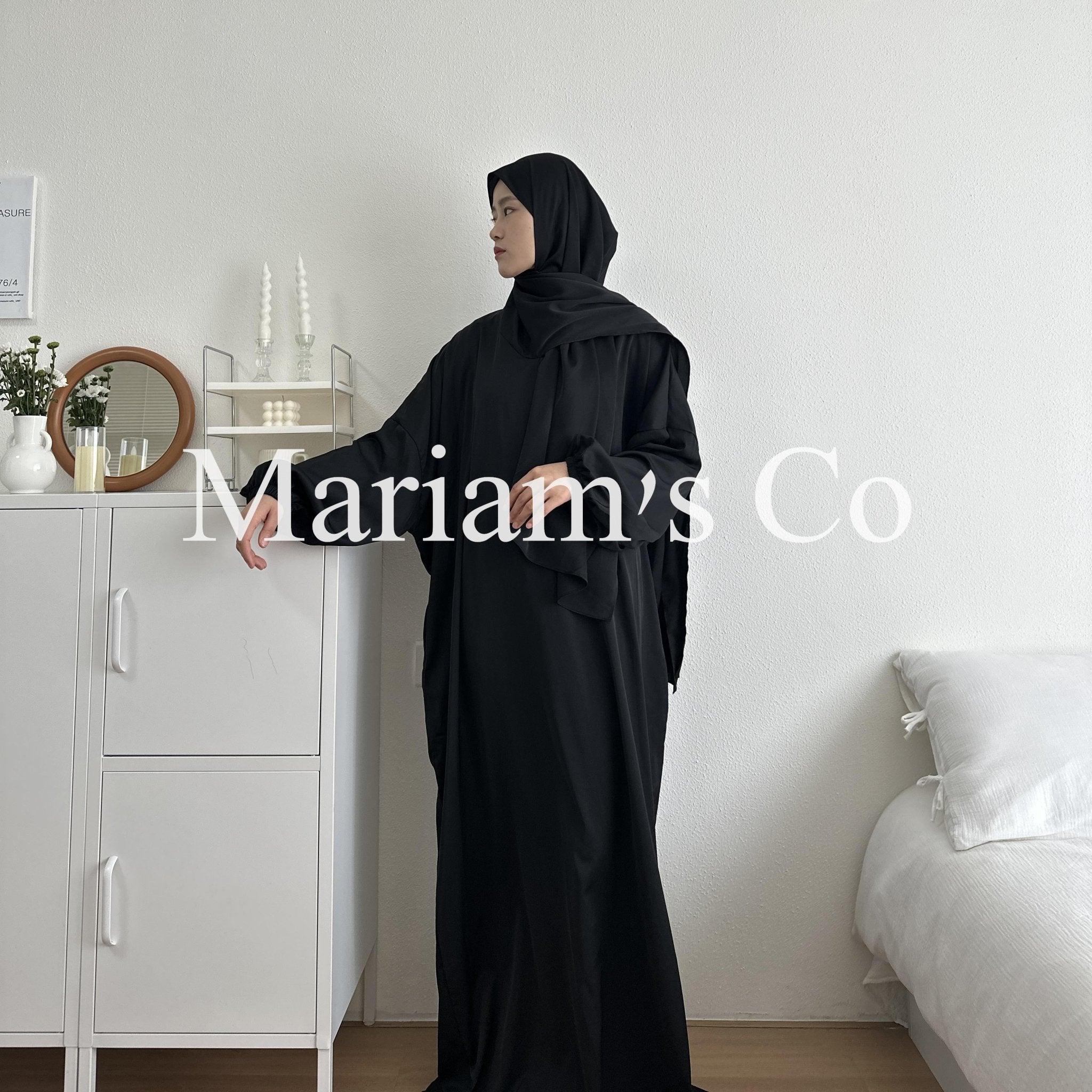 MA0011 Hijab Attached Hooded Abaya With Pockets - Mariam's Collection