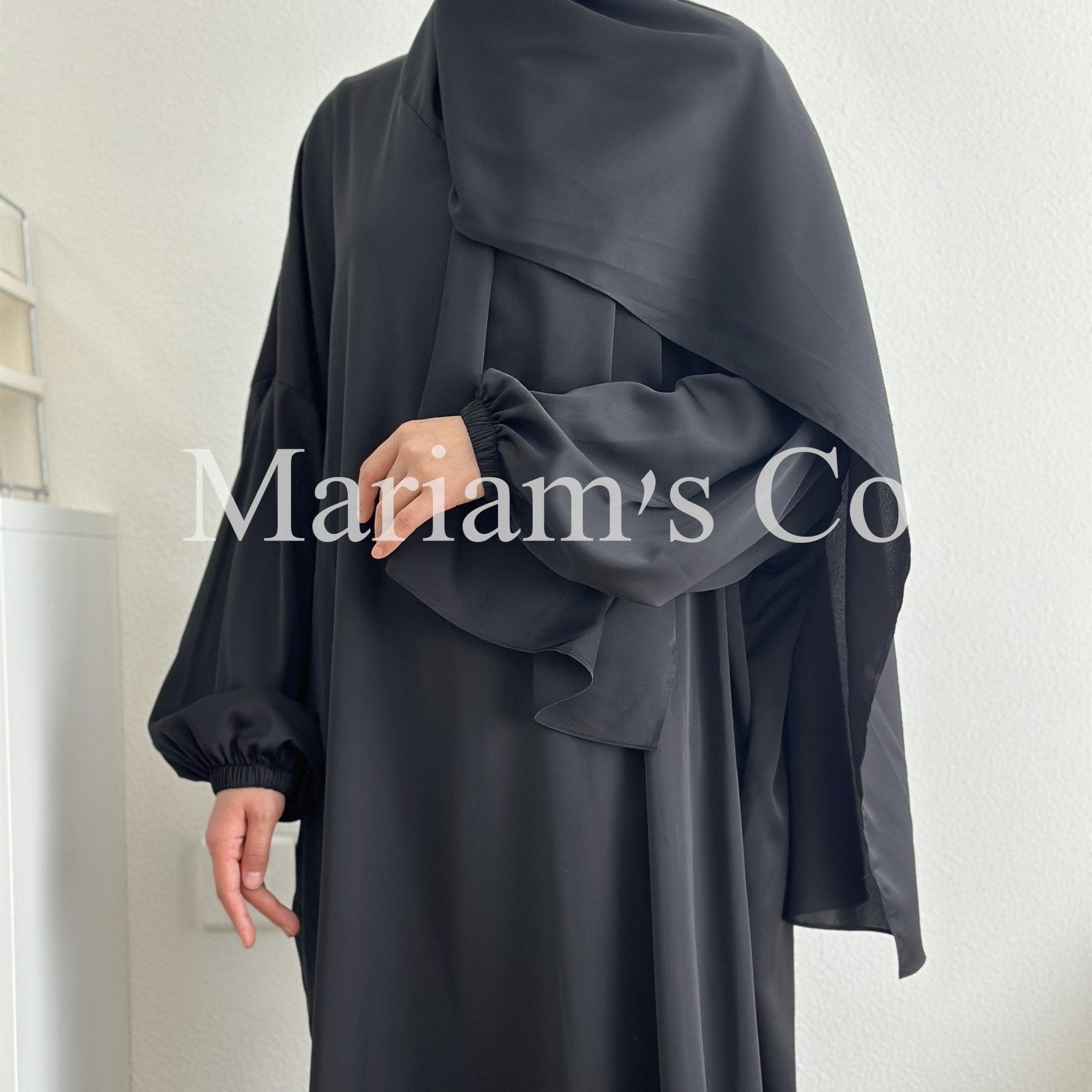 MA0011 Hijab Attached Hooded Abaya With Pockets - Mariam's Collection