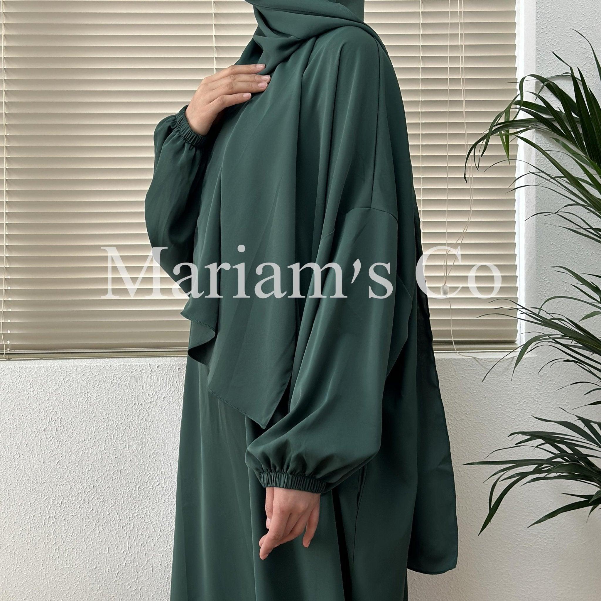 MA0011 Hijab Attached Hooded Abaya With Pockets - Mariam's Collection