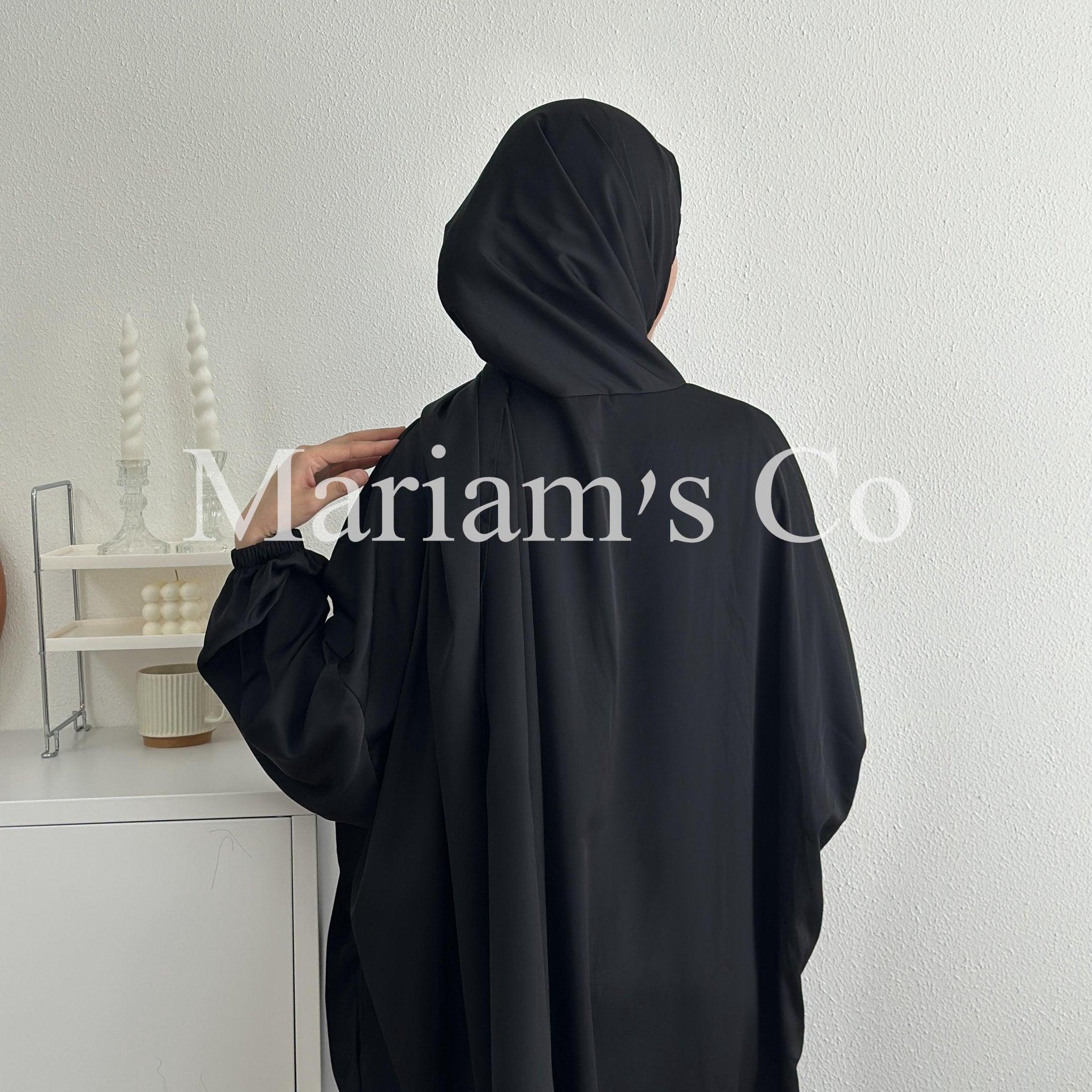 MA0011 Hijab Attached Hooded Abaya With Pockets - Mariam's Collection