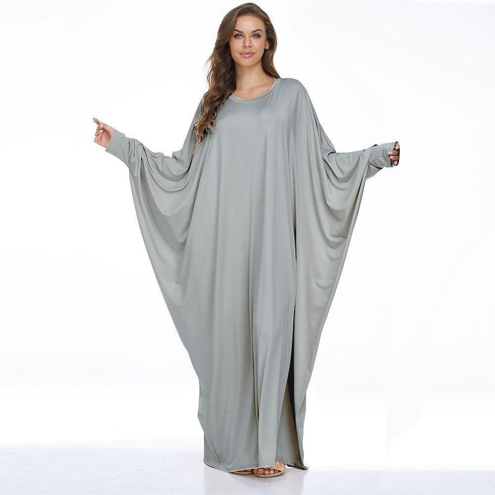 MA004 Batwing Jersey One Piece Abaya Kaftan - Mariam's Collection