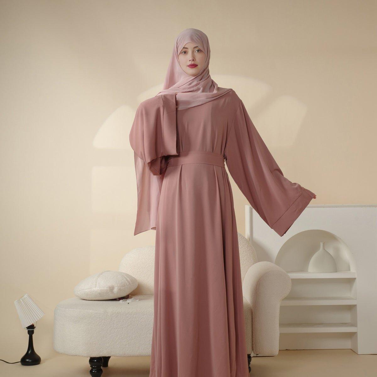 MA005 Essential Soft Nidha Plain Abaya - Mariam's Collection