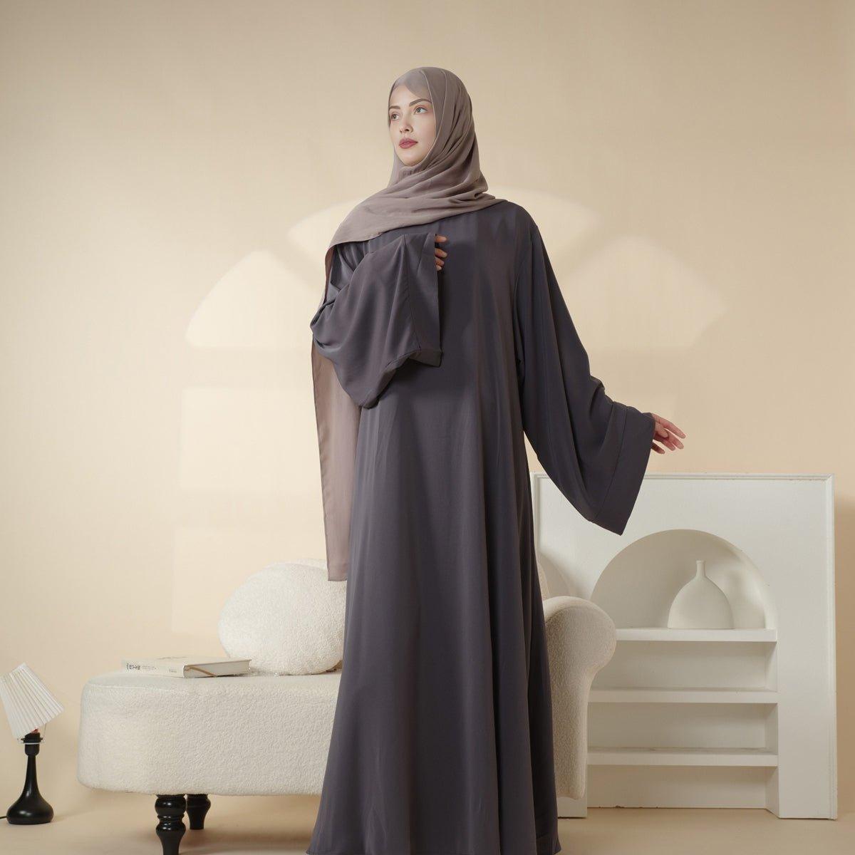 MA005 Essential Soft Nidha Plain Abaya - Mariam's Collection