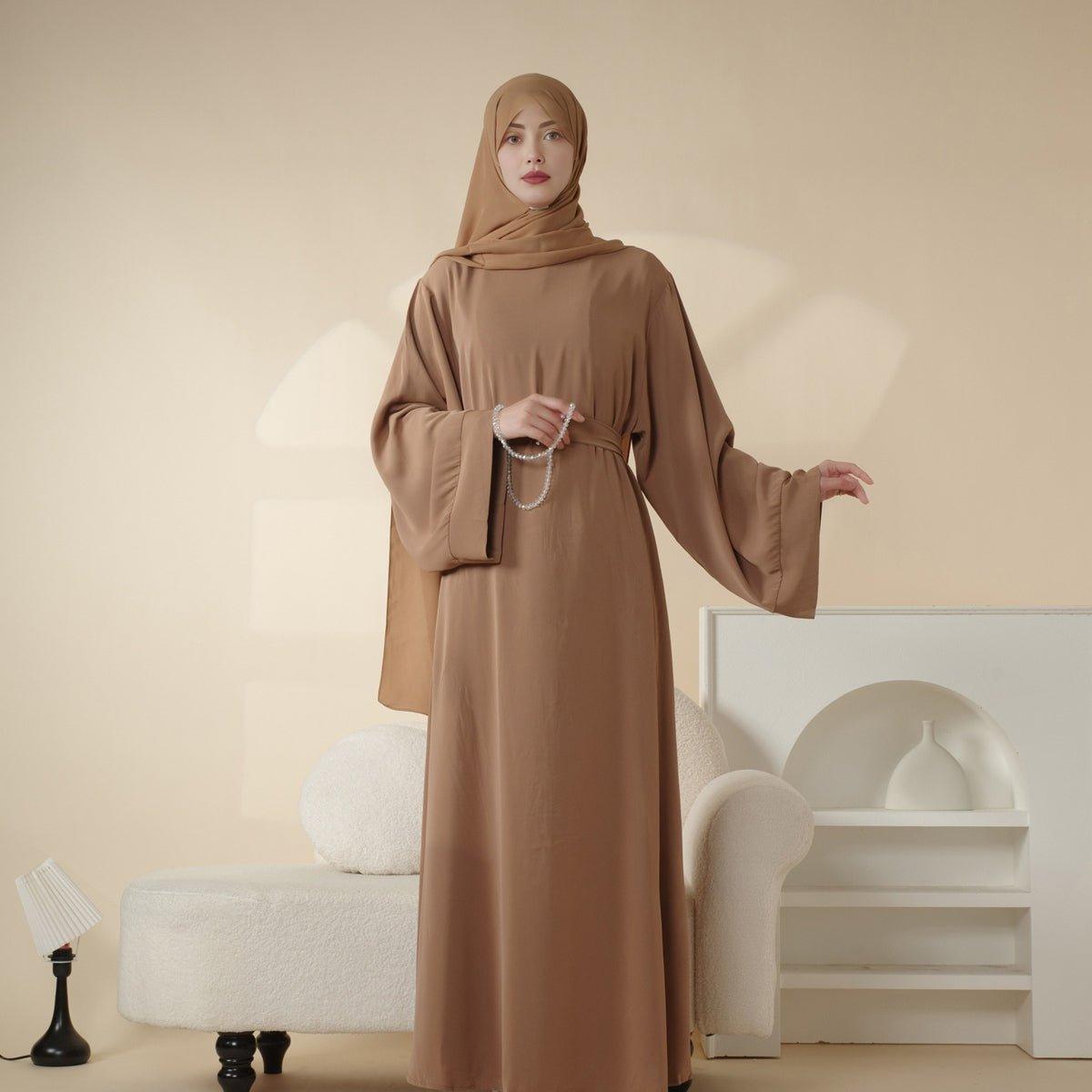 MA005 Essential Soft Nidha Plain Abaya - Mariam's Collection