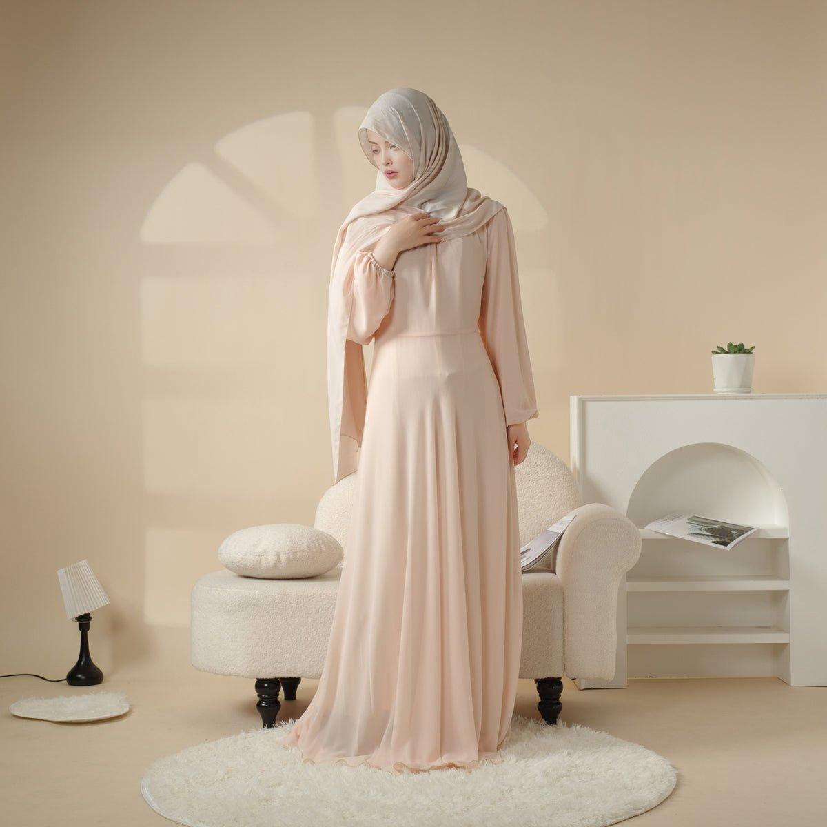 Big Hem Abaya With Double Layered Chiffon Design (MA022)