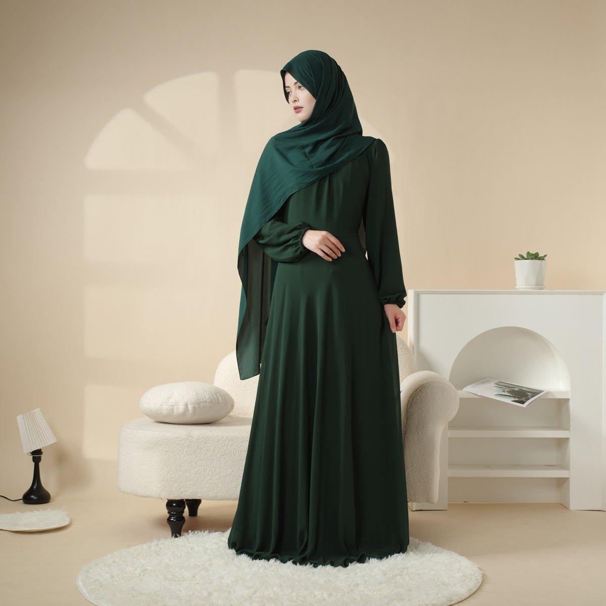 Big Hem Abaya With Double Layered Chiffon Design (MA022)