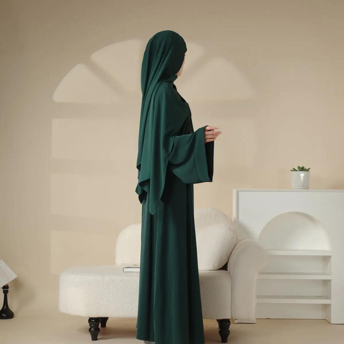 MA036 Elegant Solid Color Muslim Abaya - Mariam's Collection