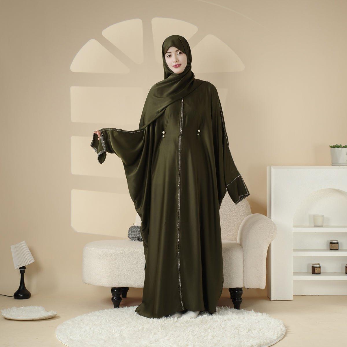 MA041 Batwing diamond two - piece abaya - Mariam's Collection