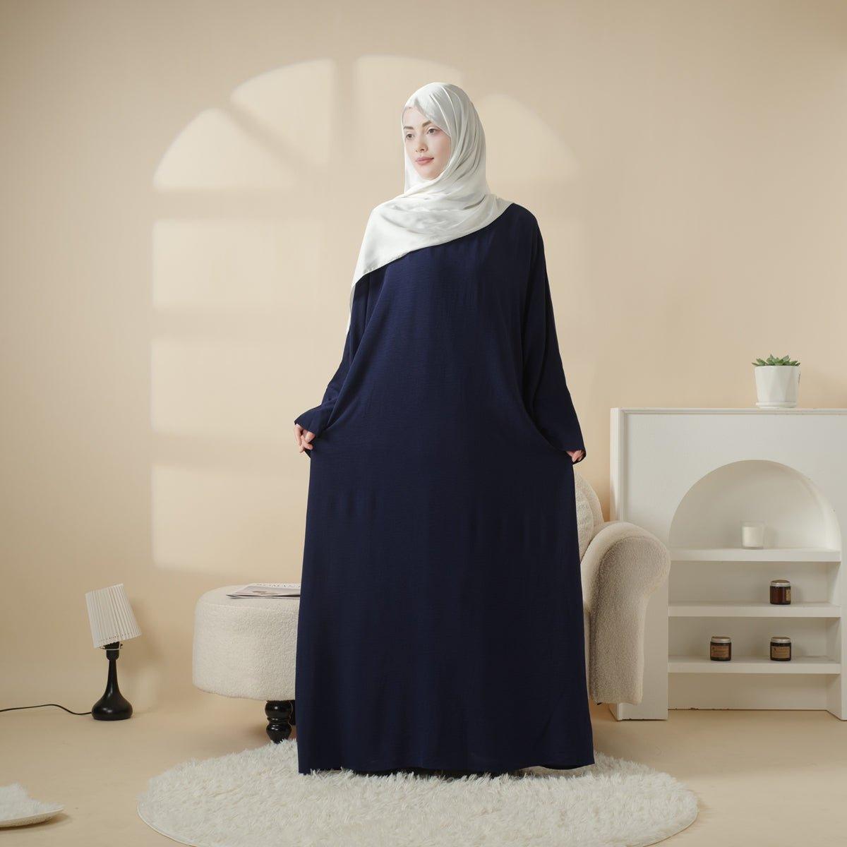 MA042 Simple vintage pleated Abaya - Mariam's Collection