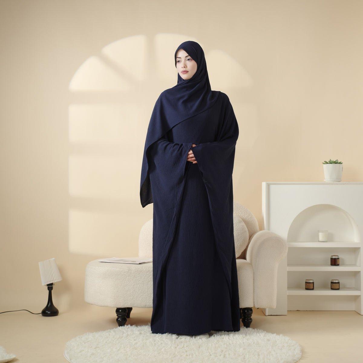 MA048 Butterfly Sleeve Plain Abaya - Mariam's Collection