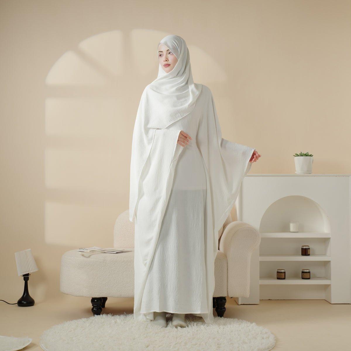 MA048 Butterfly Sleeve Plain Abaya - Mariam's Collection