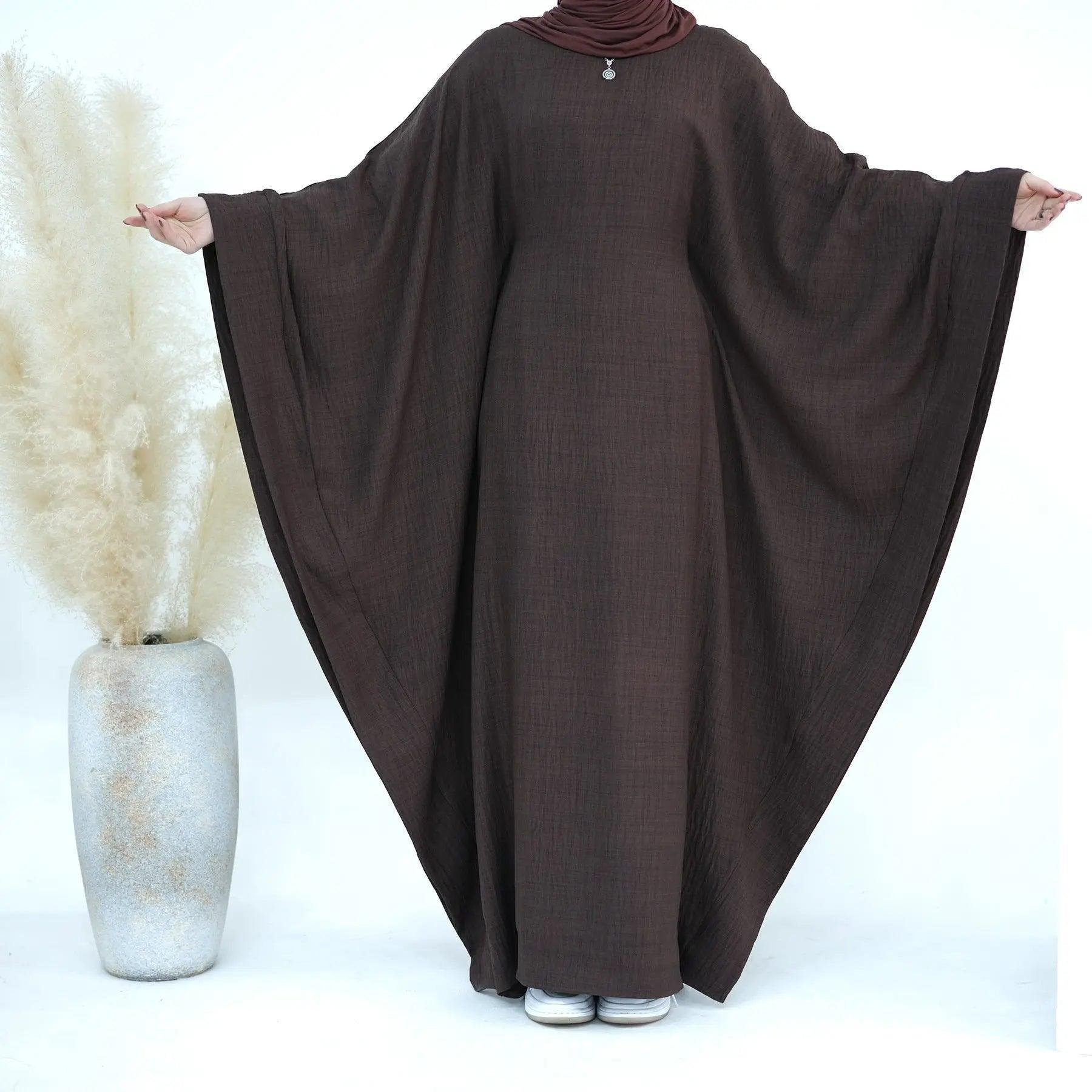 MA050 Batwing Sleeve Farasha Abaya Dress (pre-order) - Mariam's Collection