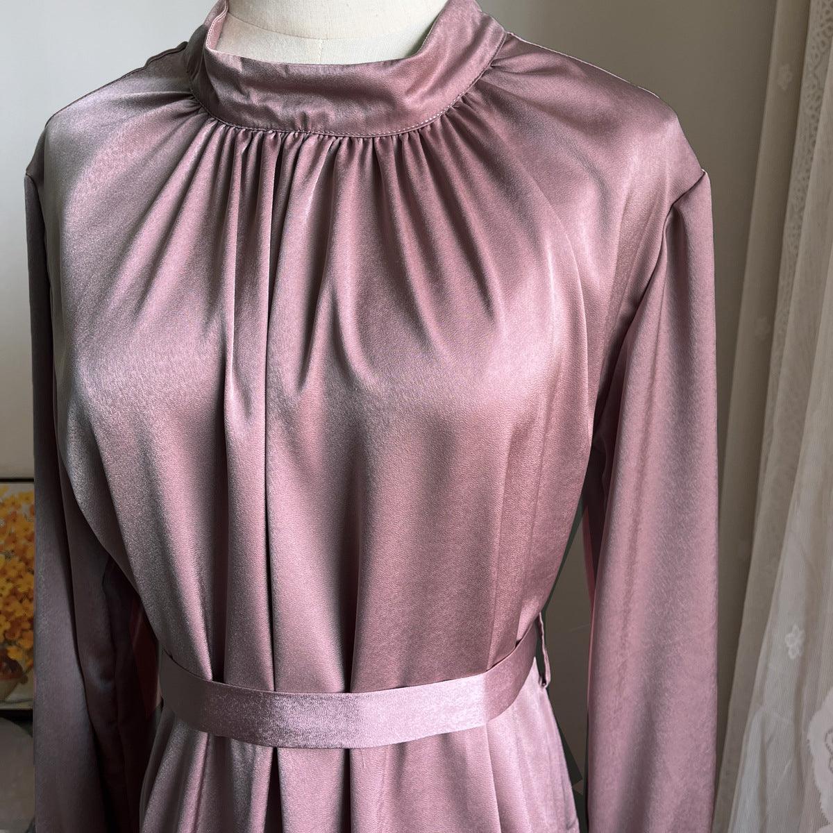 MA055 Butterfly Tie Elastic Sleeve A-Cut Abaya - Mariam's Collection