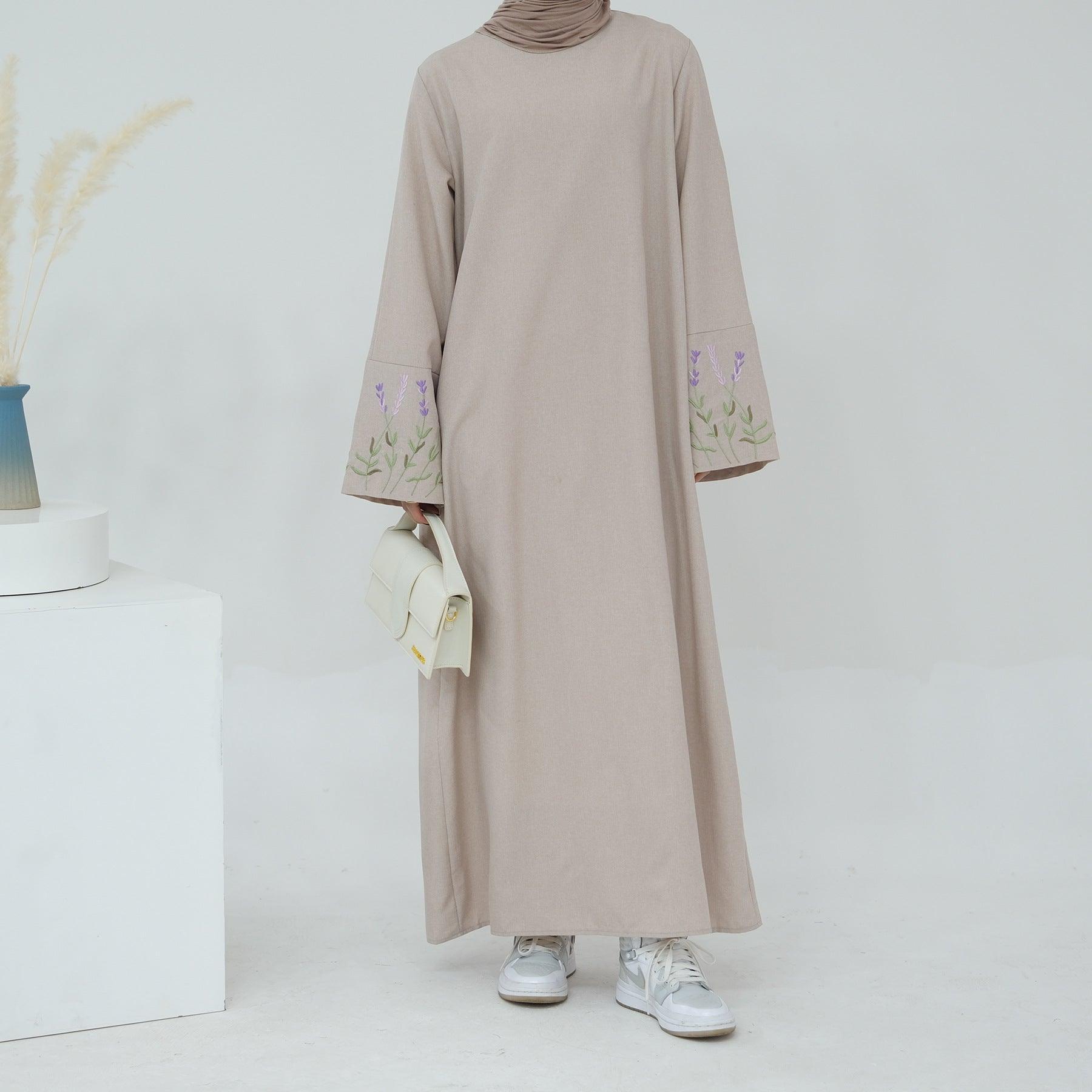 MA058 Floral Embroidery Elegant Abaya - Mariam's Collection