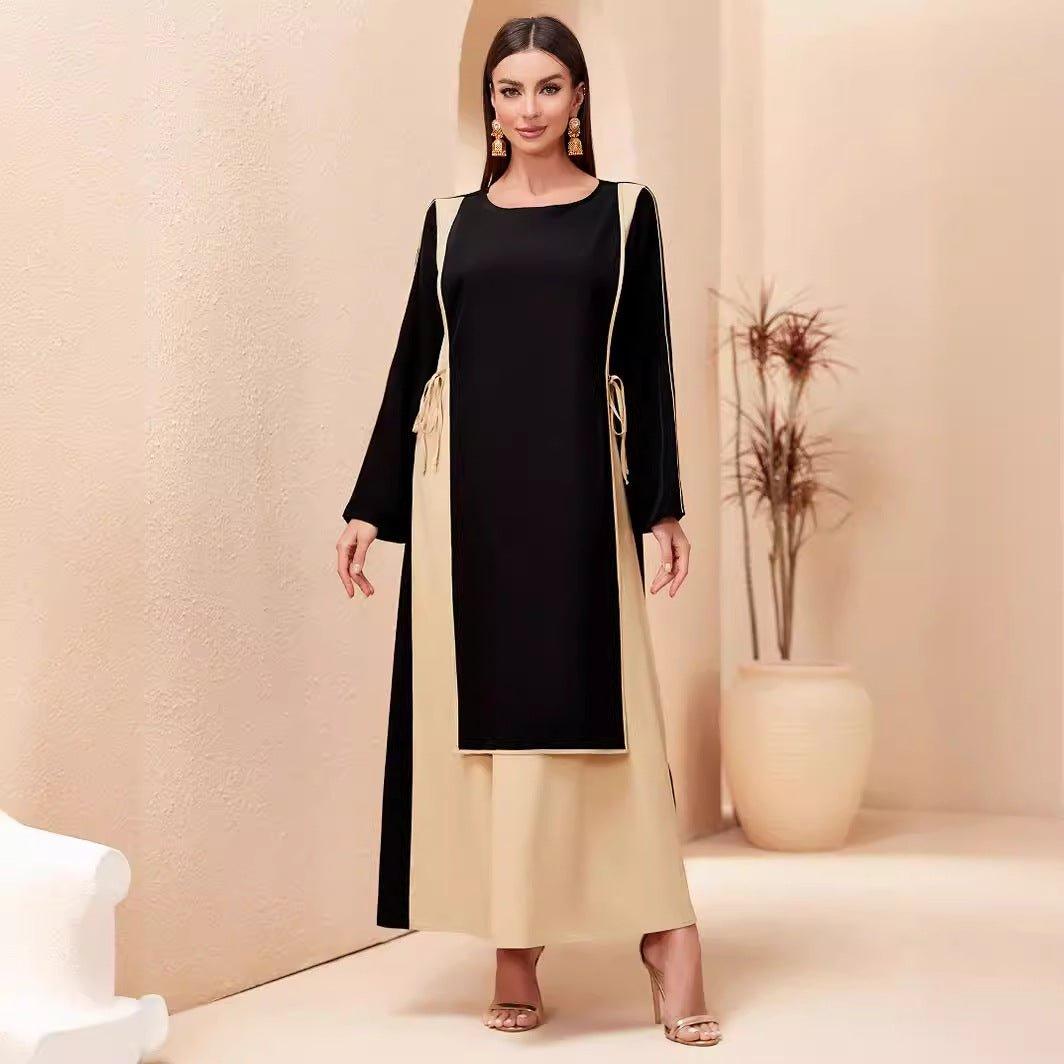 MA068 Patchwork Slimming Abaya - Mariam's Collection