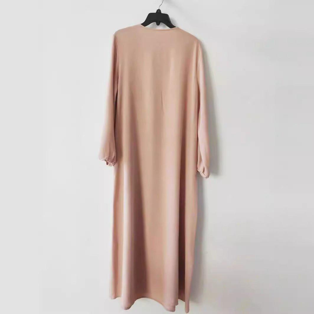 MA070 Pleated Solid Simple Abaya - Mariam's Collection