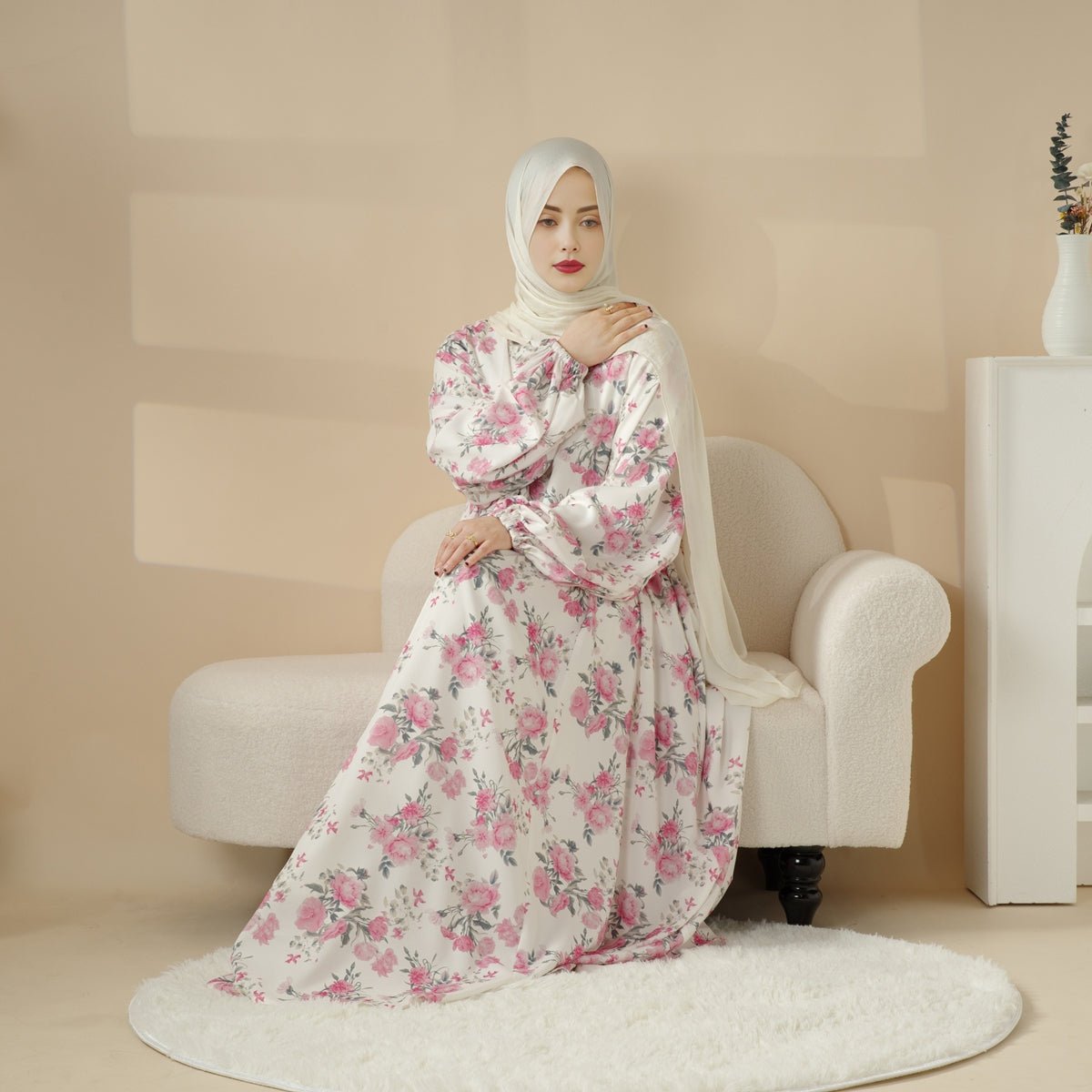 MA082 Printed Reversible Abaya - Mariam's Collection