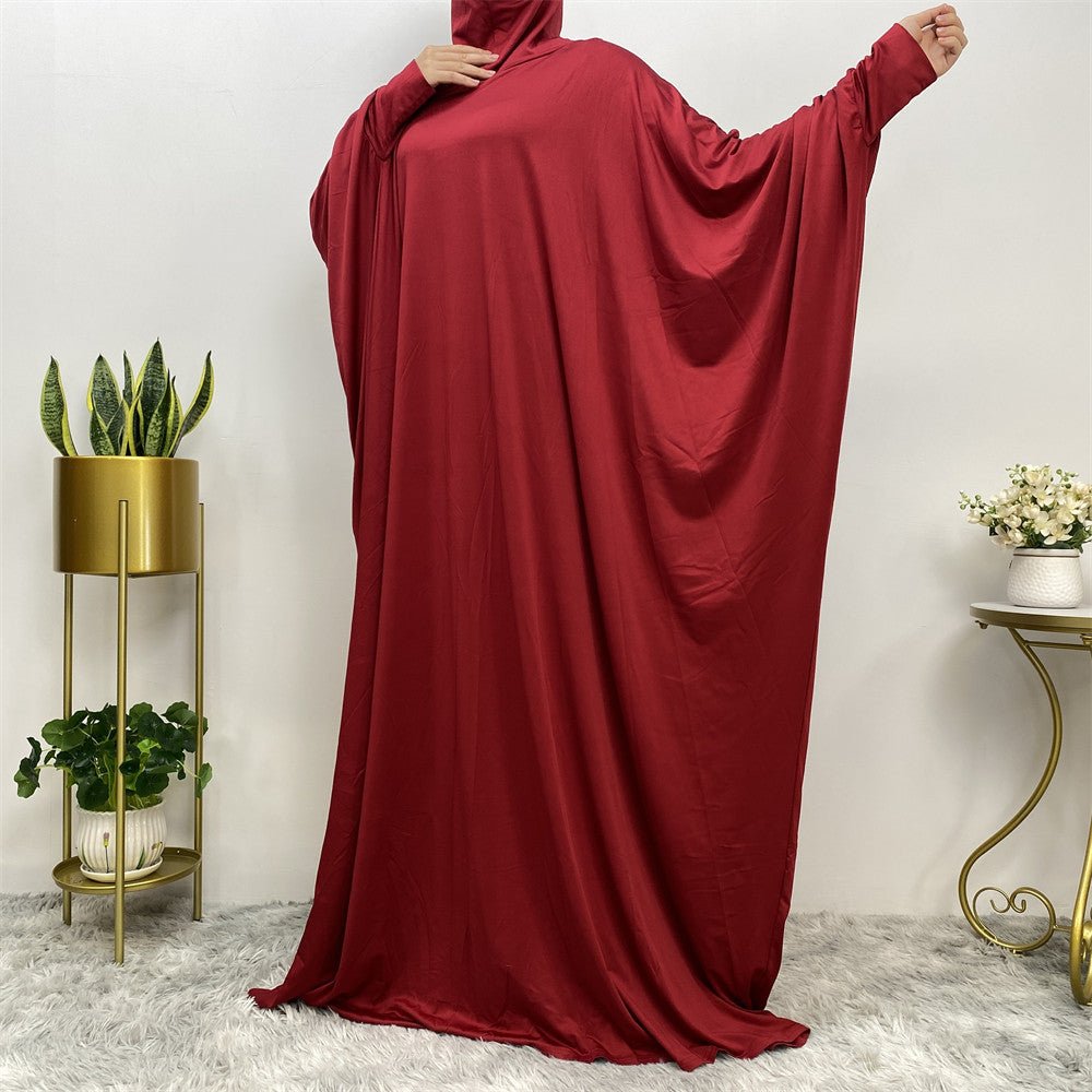 MA086 Large Hem Batwing Hooded Abaya - Mariam's Collection