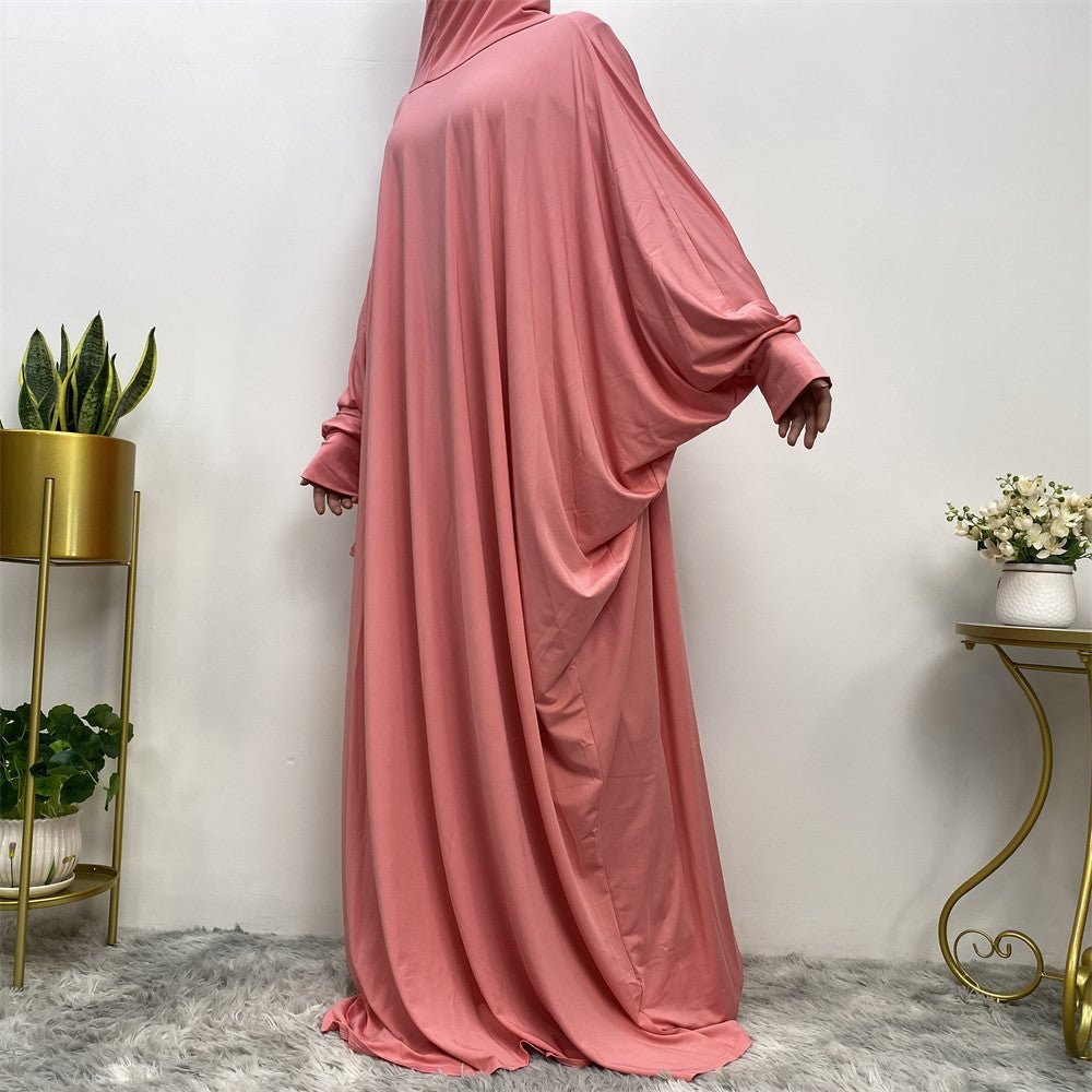 MA086 Large Hem Batwing Hooded Abaya - Mariam's Collection