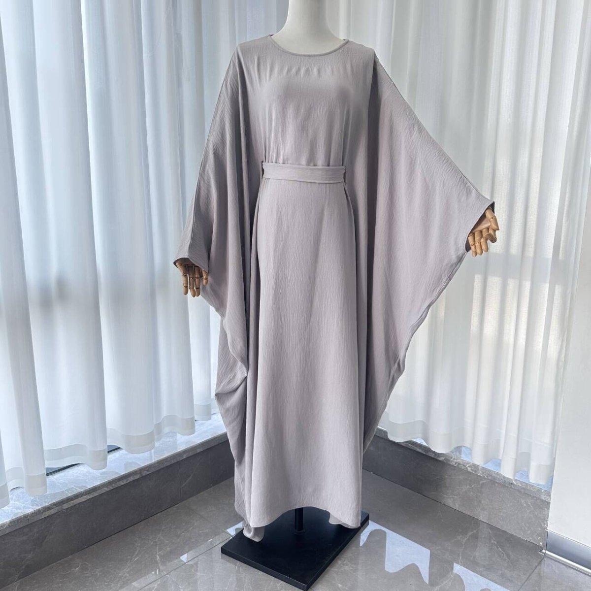 MA090 Crepe Batwing Loose Abaya 2 - Piece Set - Mariam's Collection