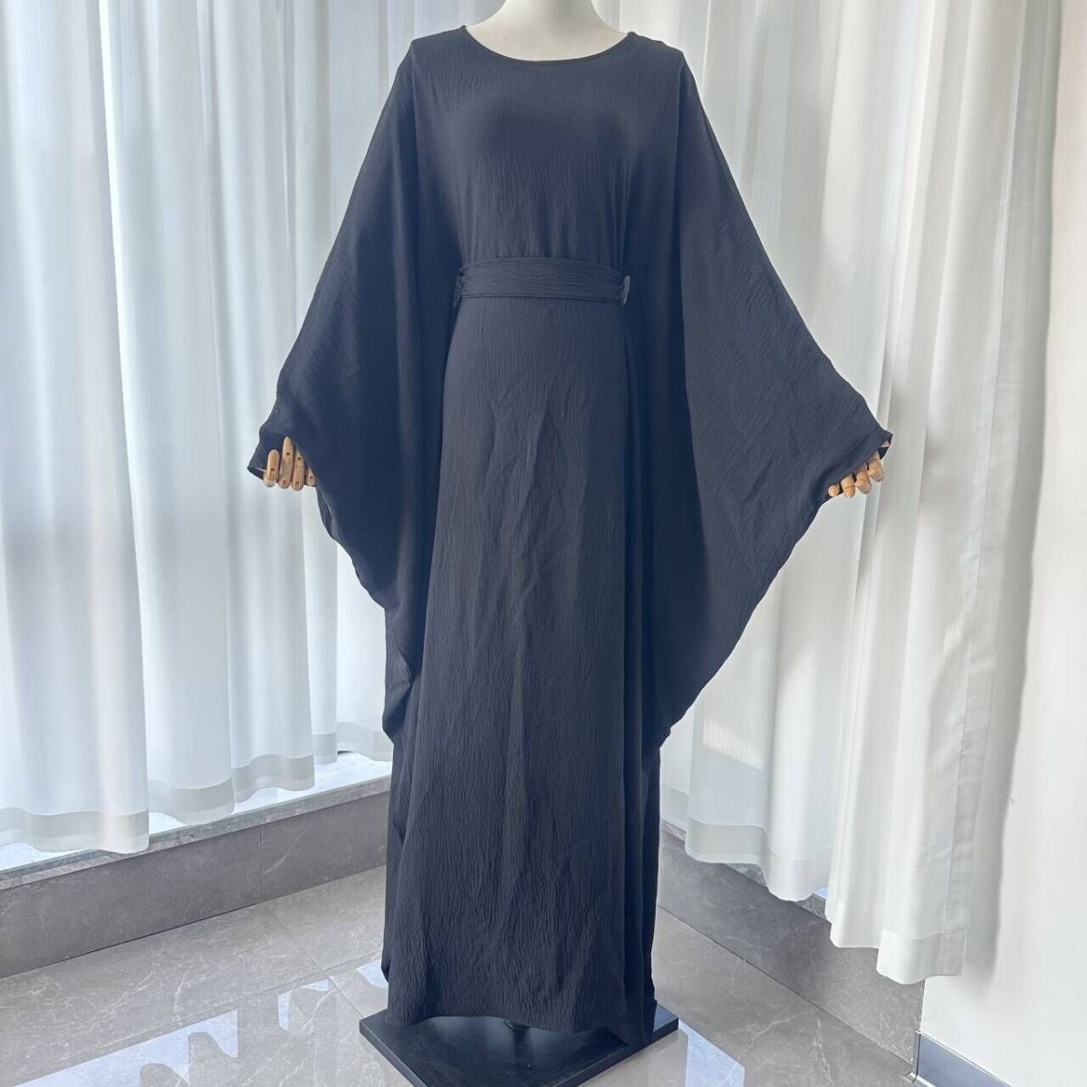 MA090 Crepe Batwing Loose Abaya 2 - Piece Set - Mariam's Collection