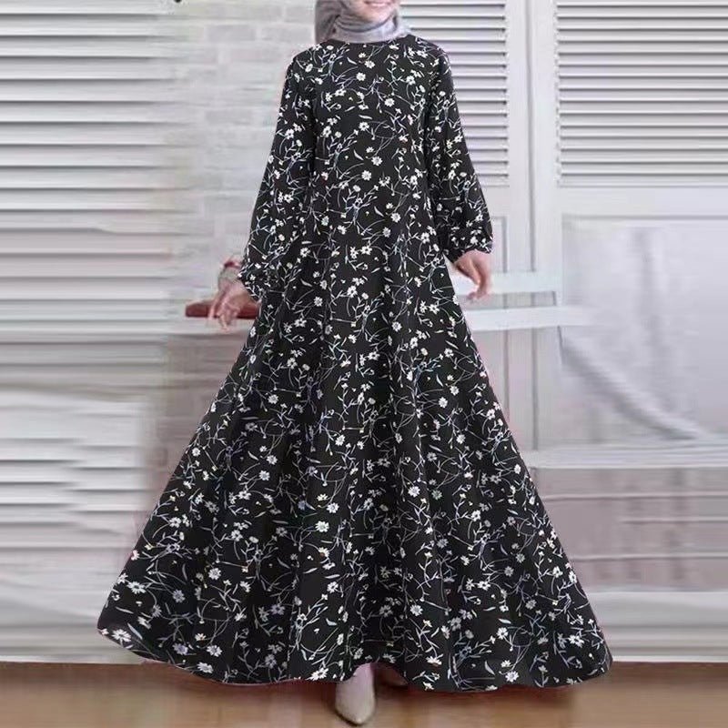 Vintage Floral Loose Hem Abaya | Beautiful Floral Abayas 2025