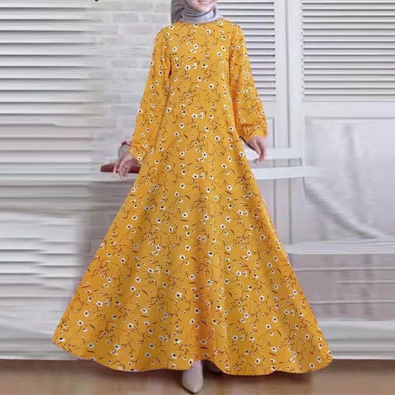 Vintage Floral Loose Hem Abaya | Beautiful Floral Abayas 2025