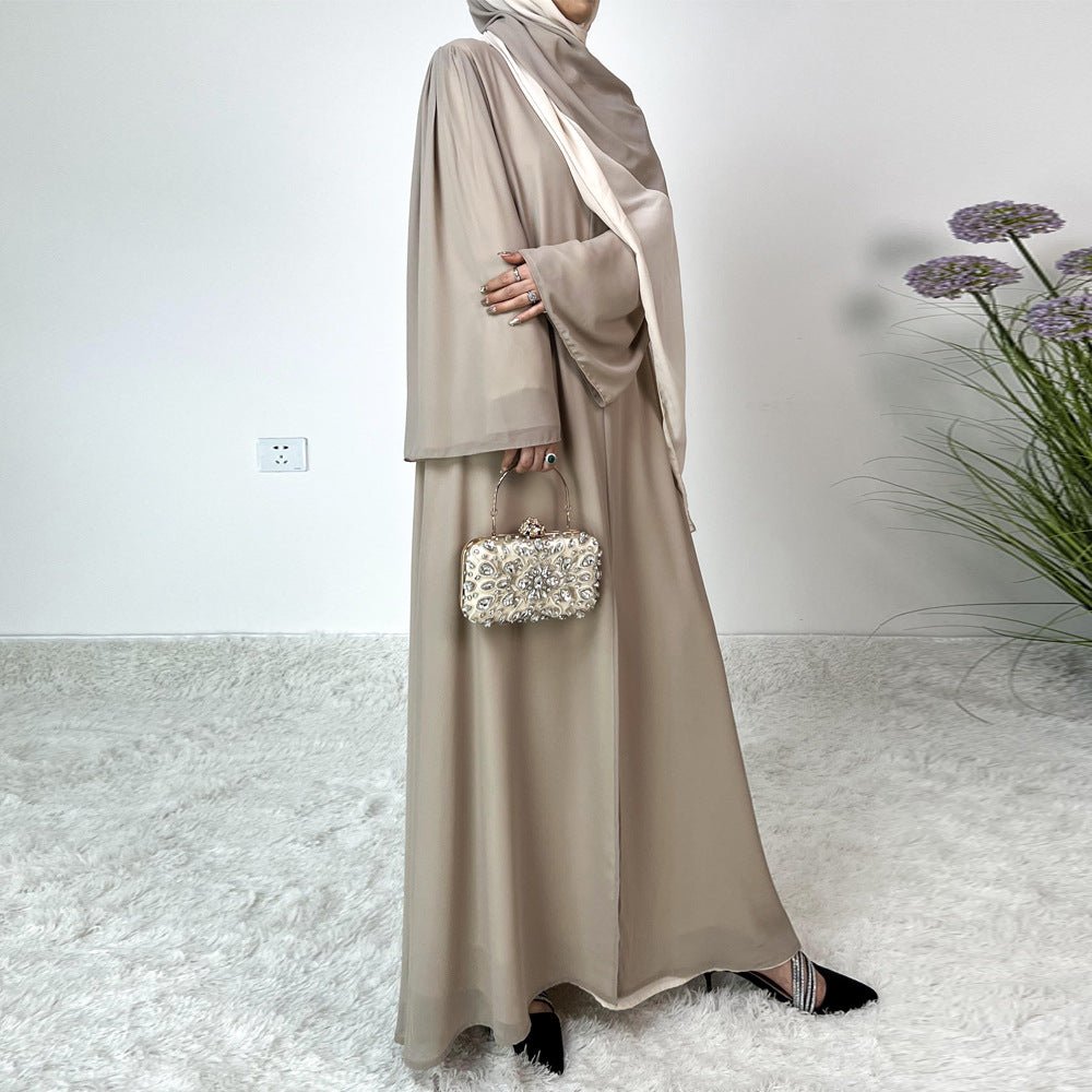 MA100 Patchwork Color Clash Abaya 2 - Piece Set - Mariam's Collection