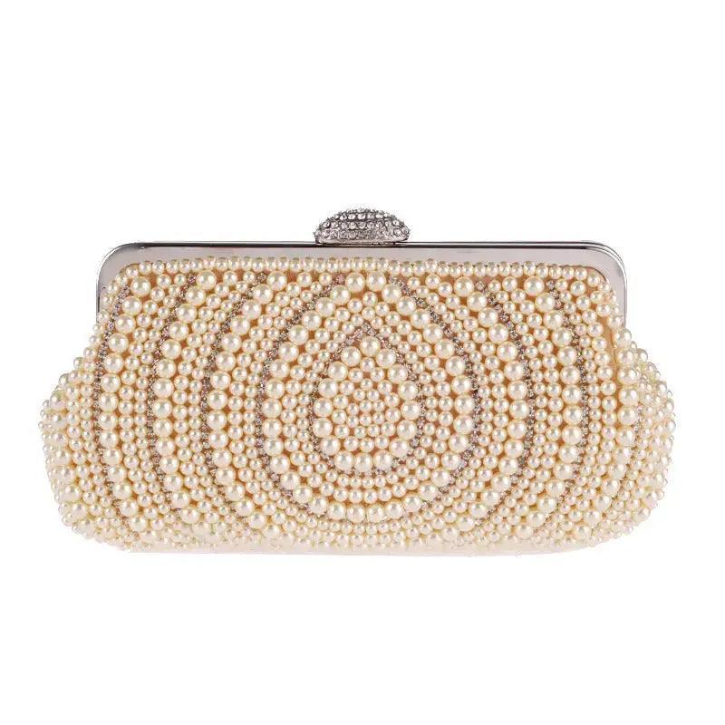 MAC023 Pearl beaded clutch bag - Mariam's Collection