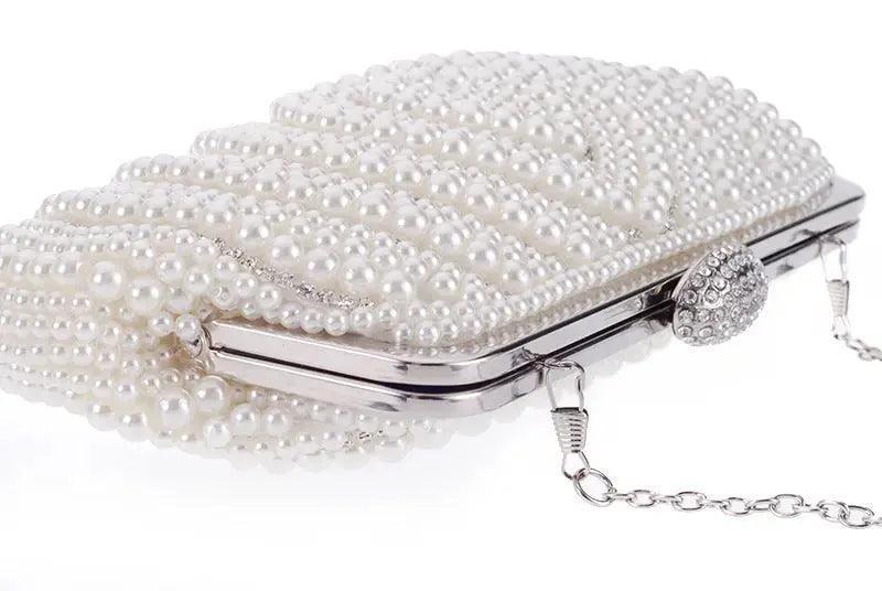 MAC023 Pearl beaded clutch bag - Mariam's Collection