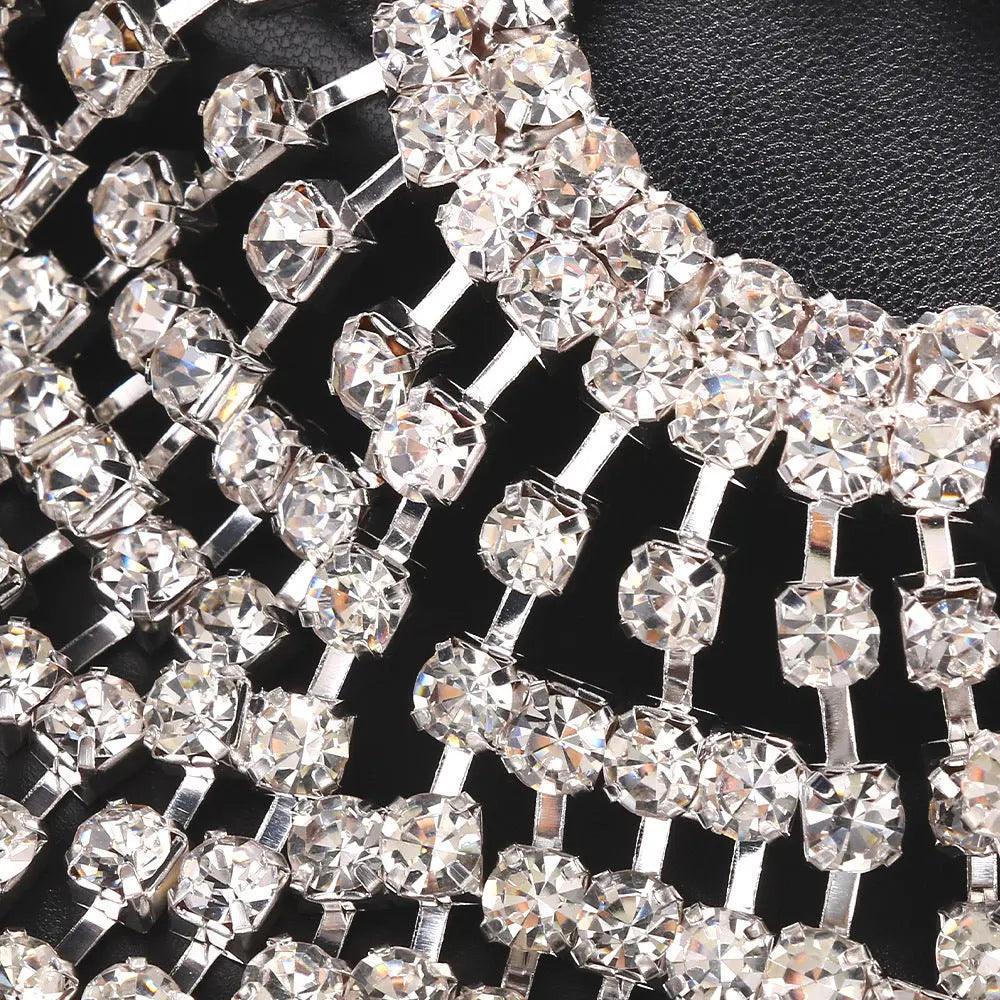 MAC051 Rhinestone Chain Tassel Headpiece - Mariam's Collection