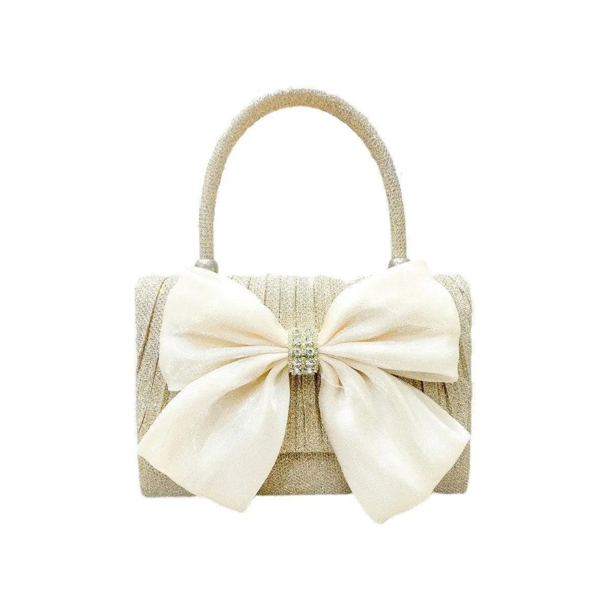 MAC060 White Bowknot Portable Shoulder Bag Big Bow Design Underarm Bags - Mariam's Collection