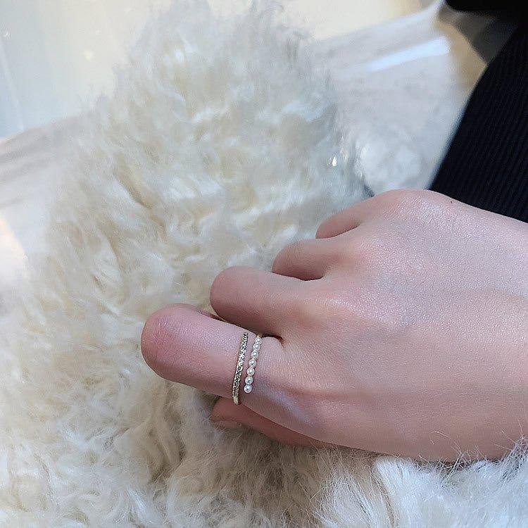 MAC074 Simple Personalized Pearl Ring - Mariam's Collection