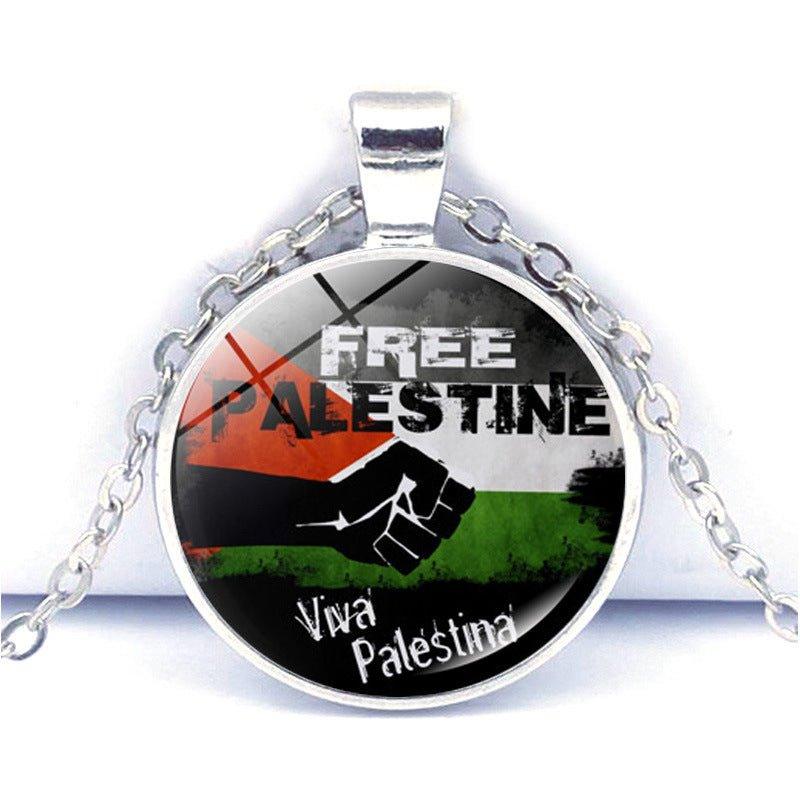 MAC076 Time Gem Palestine Anti-War Peace Pendant Necklace - Mariam's Collection