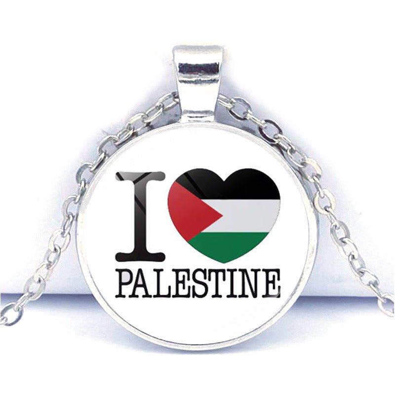 MAC076 Time Gem Palestine Anti-War Peace Pendant Necklace - Mariam's Collection