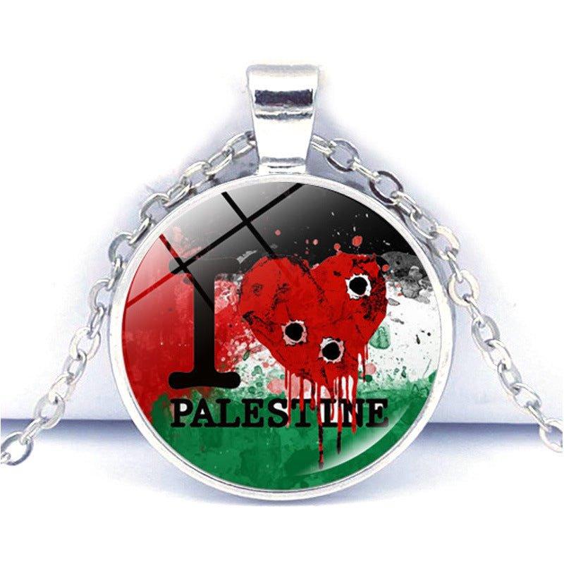 MAC076 Time Gem Palestine Anti-War Peace Pendant Necklace - Mariam's Collection