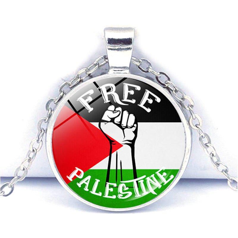 MAC076 Time Gem Palestine Anti-War Peace Pendant Necklace - Mariam's Collection